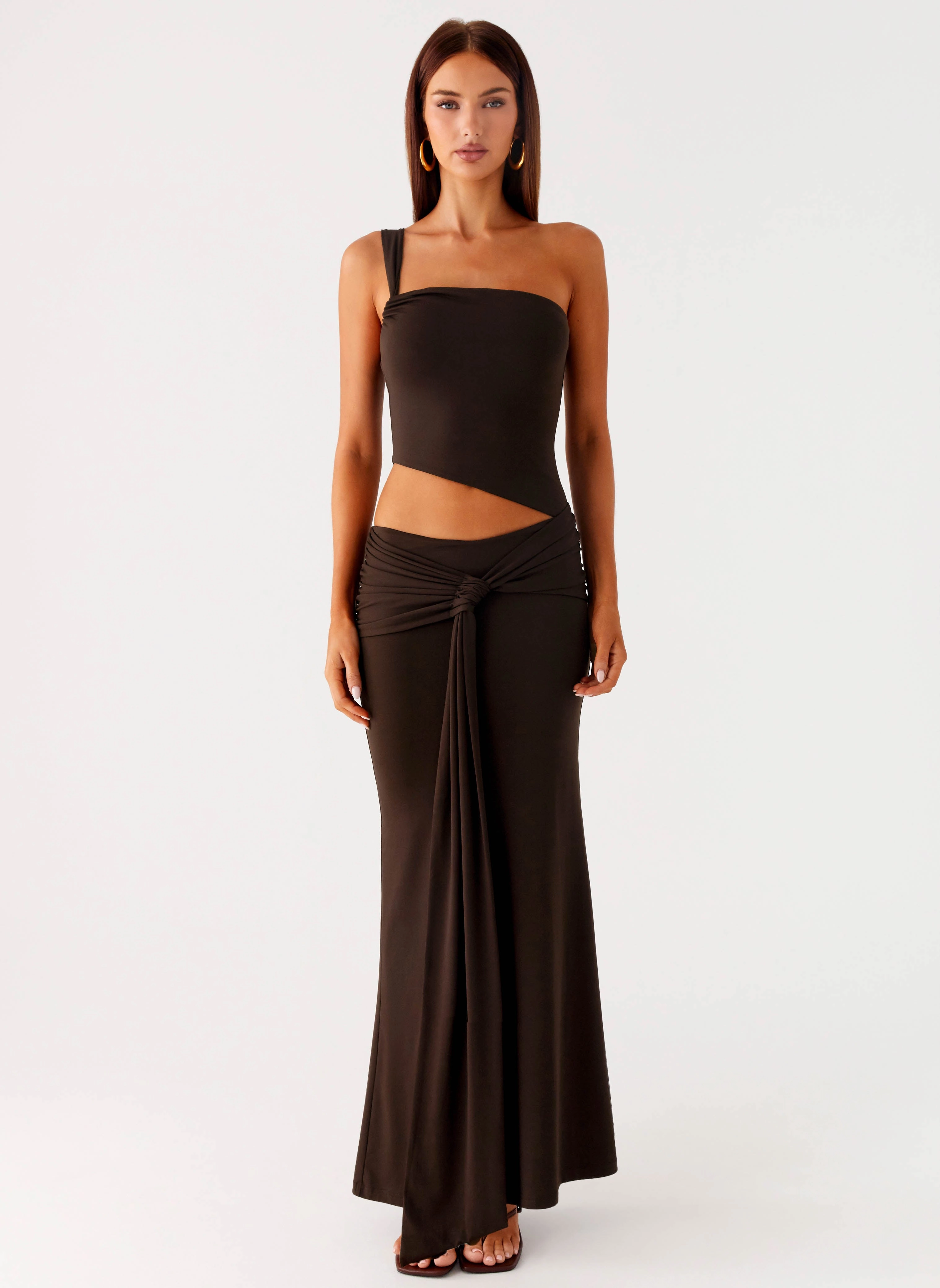Luara Cut Out Maxi Dress - Chocolate Quick Glam