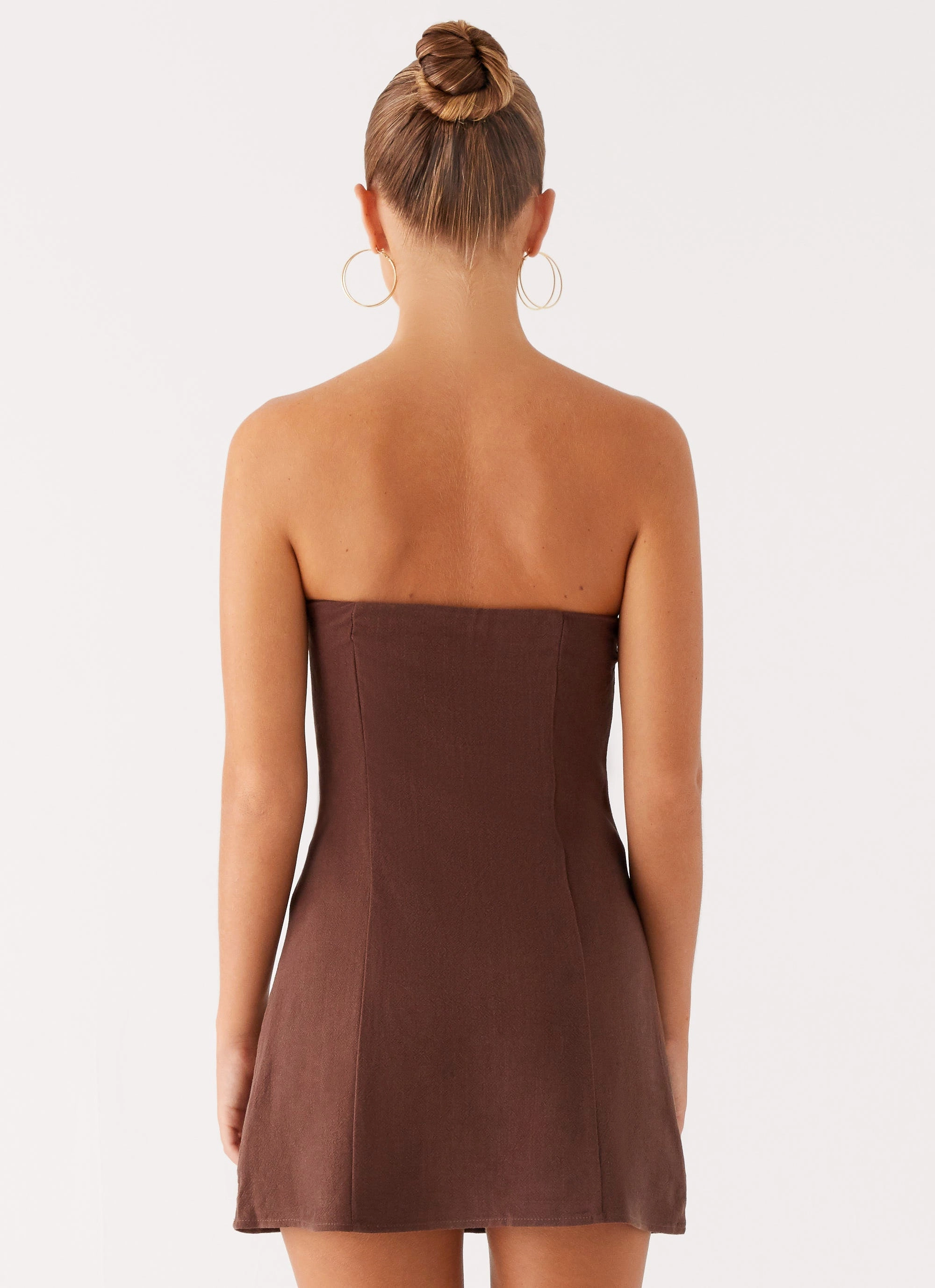 Sleek and Flattering Ludo Mini Dress - Chocolate
