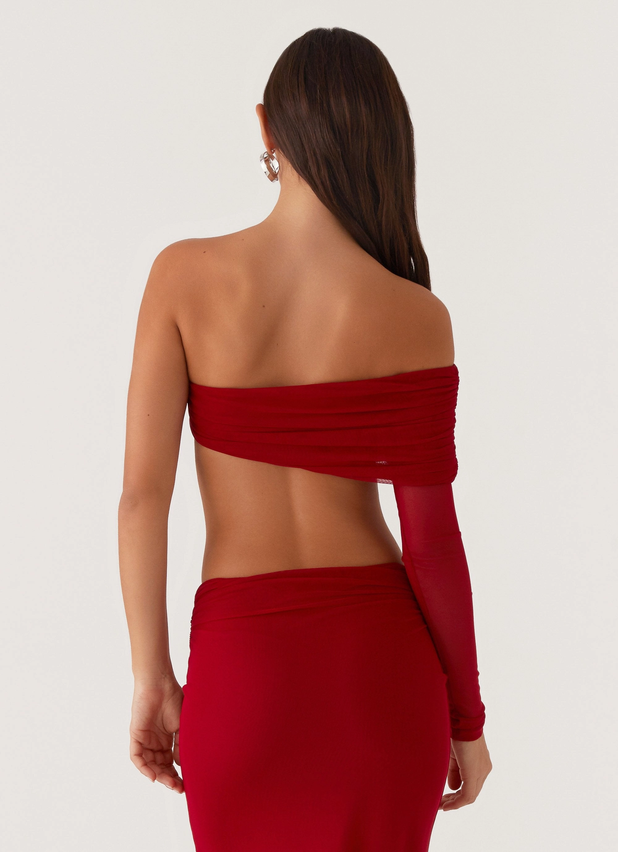 ElasticEdgeBinding AntiFade Treatment Luella One Shoulder Top - Red
