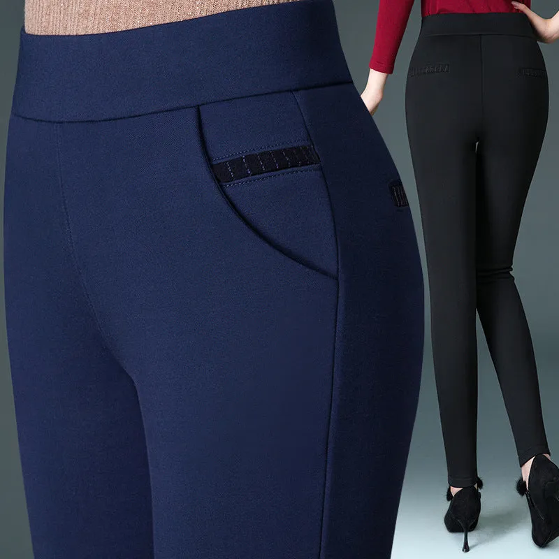 Luexco High Waist Leggings Thick Solid Stretch Pants