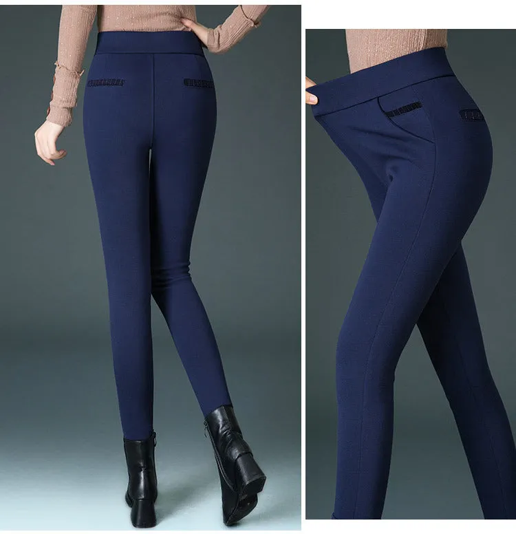 Luexco High Waist Leggings Thick Solid Stretch Pants