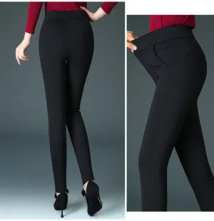Luexco High Waist Leggings Thick Solid Stretch Pants