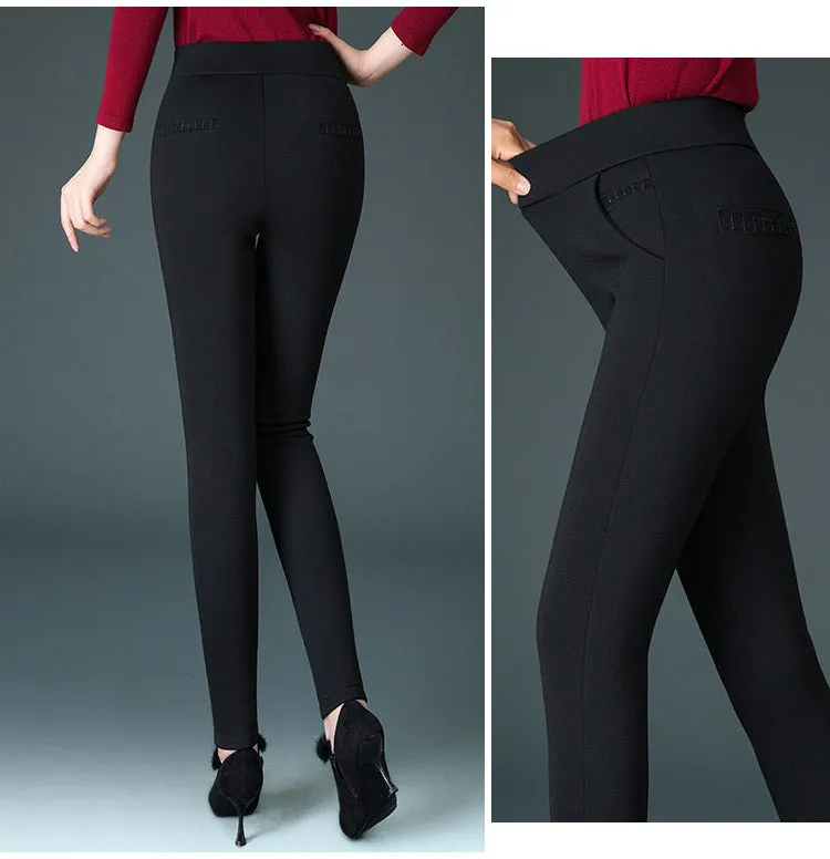 Luexco High Waist Leggings Thick Solid Stretch Pants
