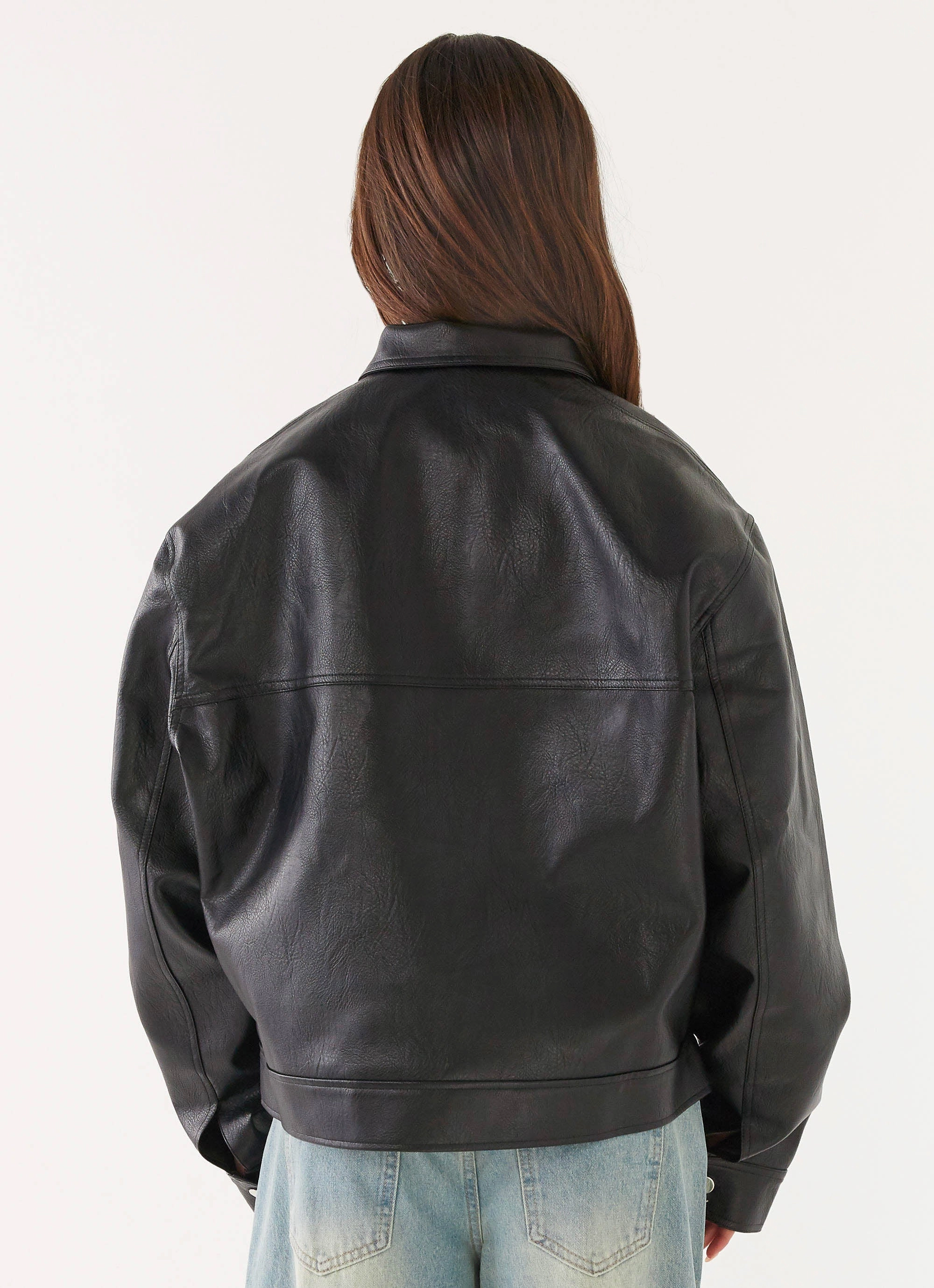 Lula Faux Leather Bomber Jacket - Black Smart Weather Style Weather Adaptive Ventilation