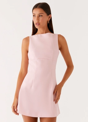 Lulita Mini Dress - Pink Sleek long-sleeve dress