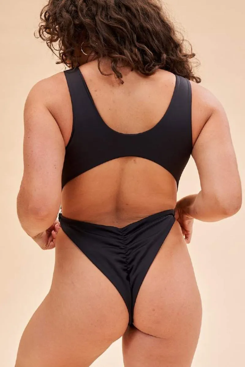 Lunalae Kenzie High Cut Bodysuit - Black