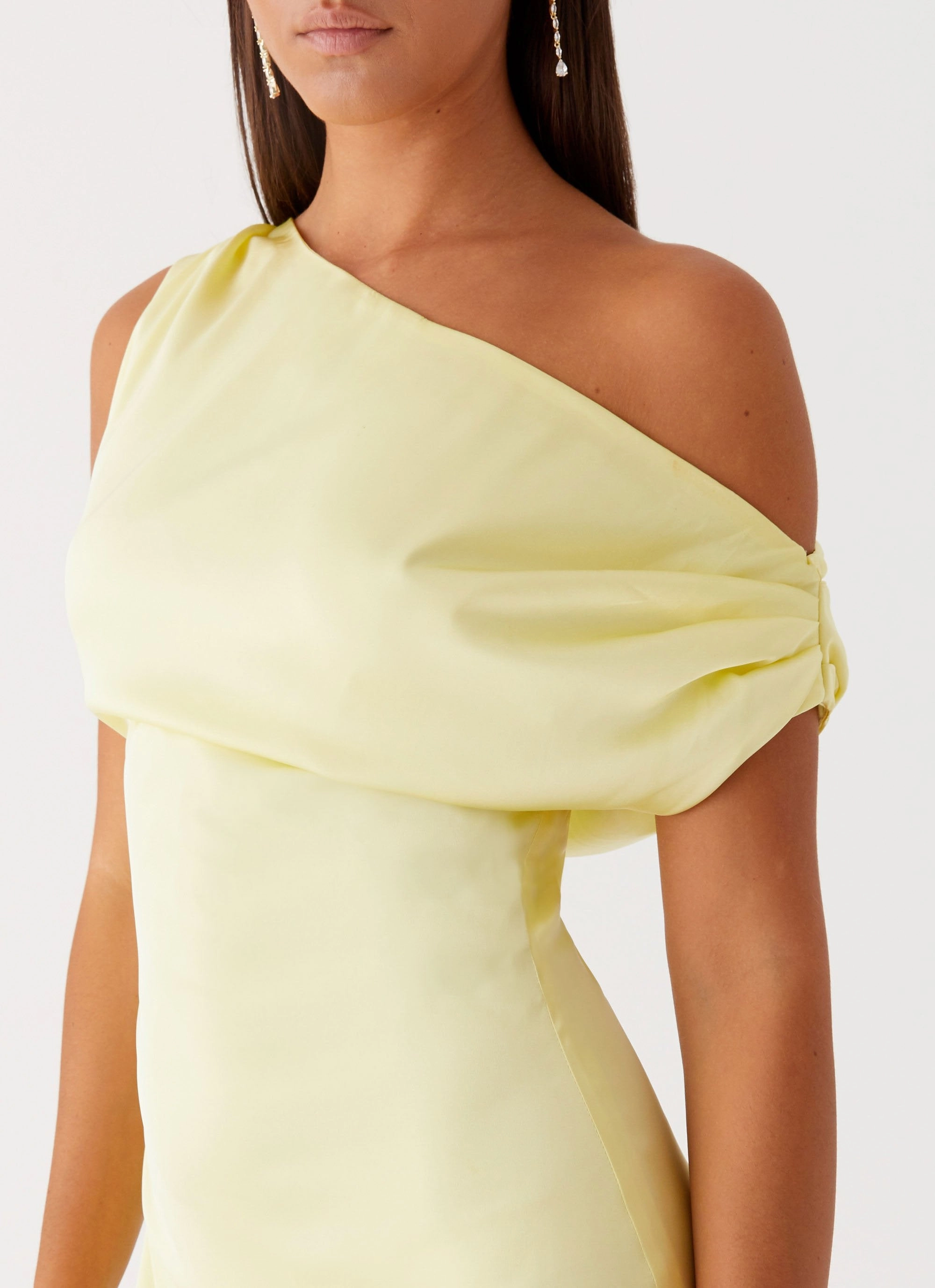 Mood Focused Heart Of Glass Satin Maxi Dress - Yellow