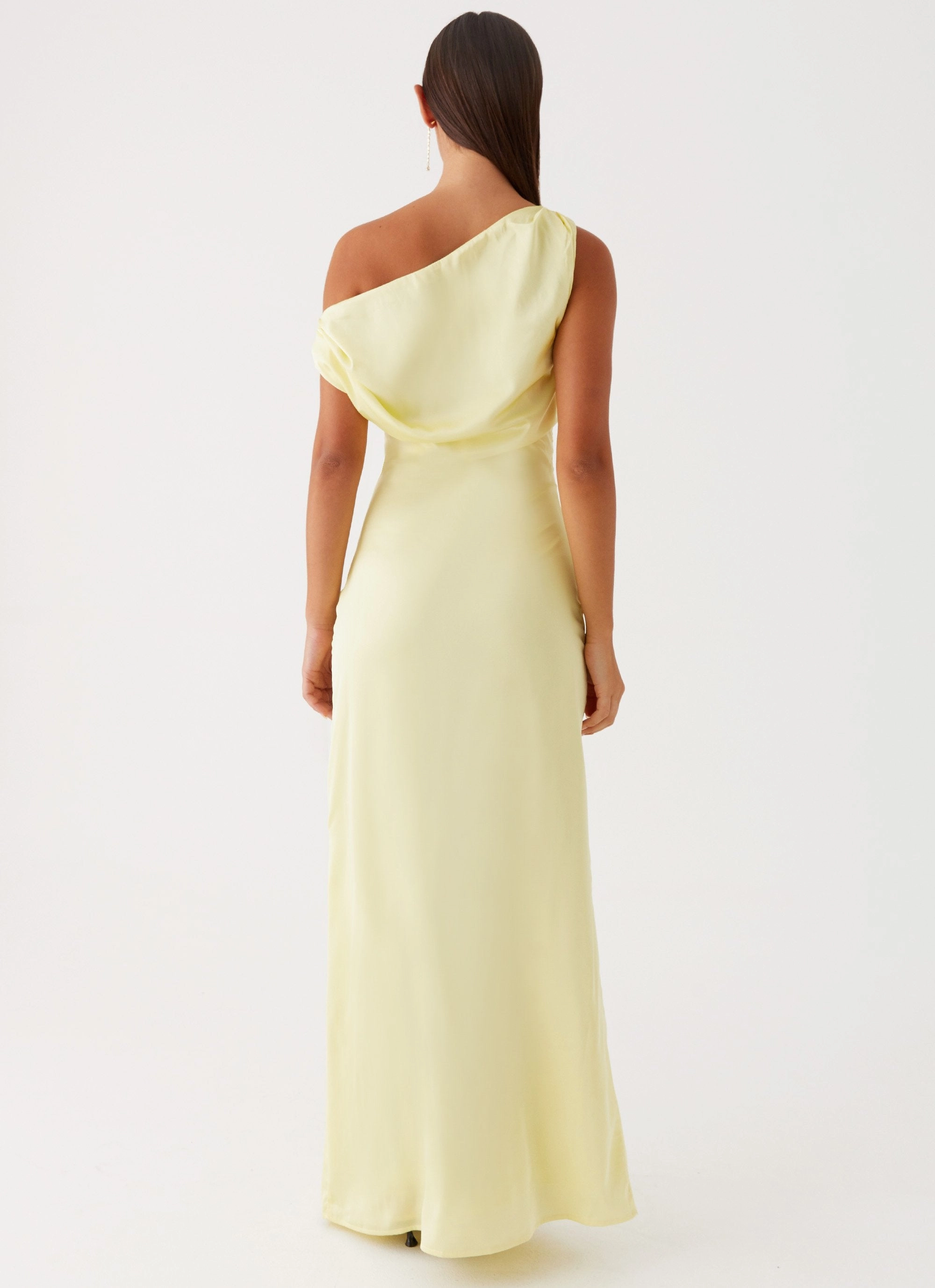 Heart Of Glass Satin Maxi Dress - Yellow Subtle Comfort Everyday Piece