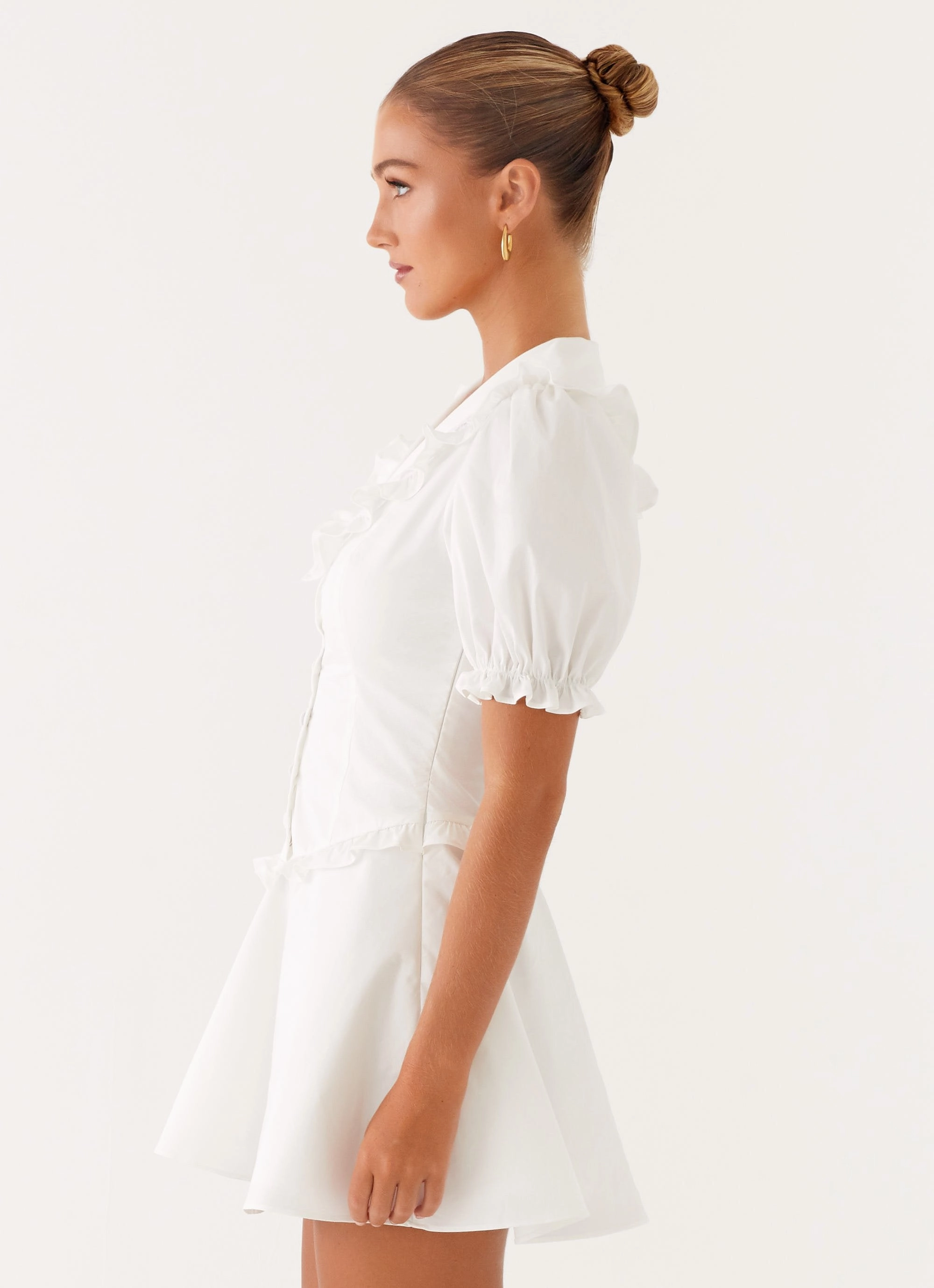 Easy Draping Seana Mini Dress - White