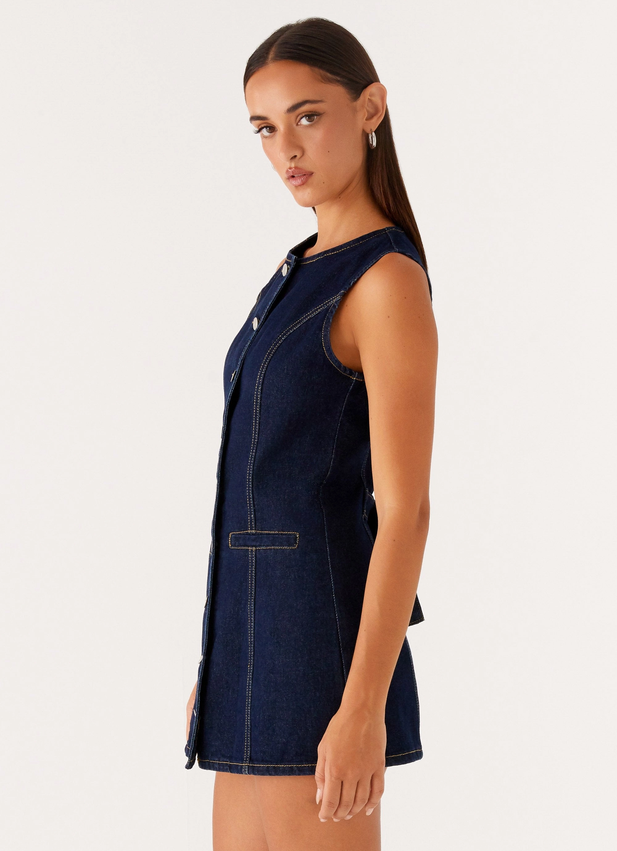 Dolton Mini Dress - Indigo Graceful Ease Sleek Flow