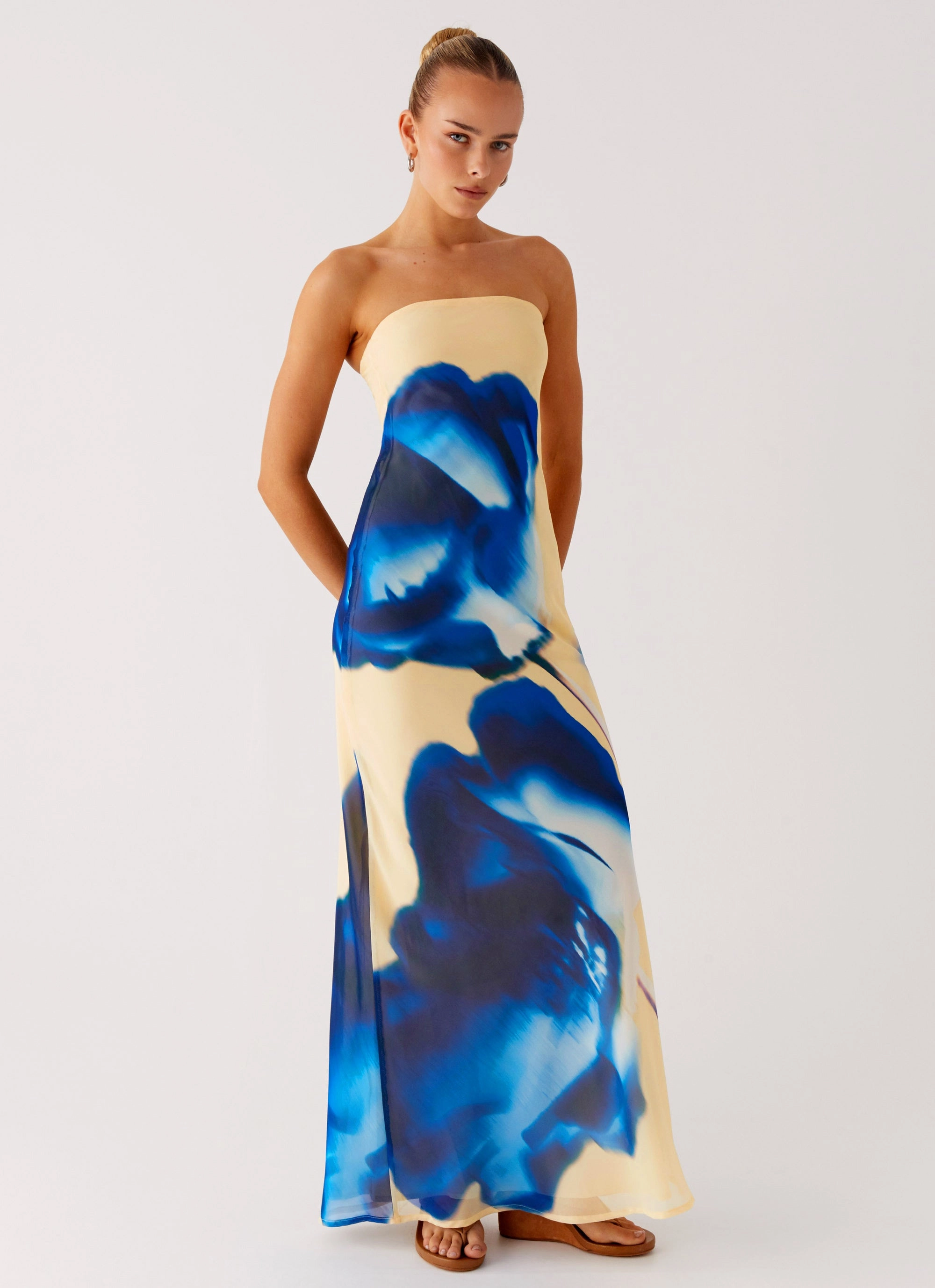 So You Say Strapless Maxi Dress - Heirloom Floral Quick-Dry