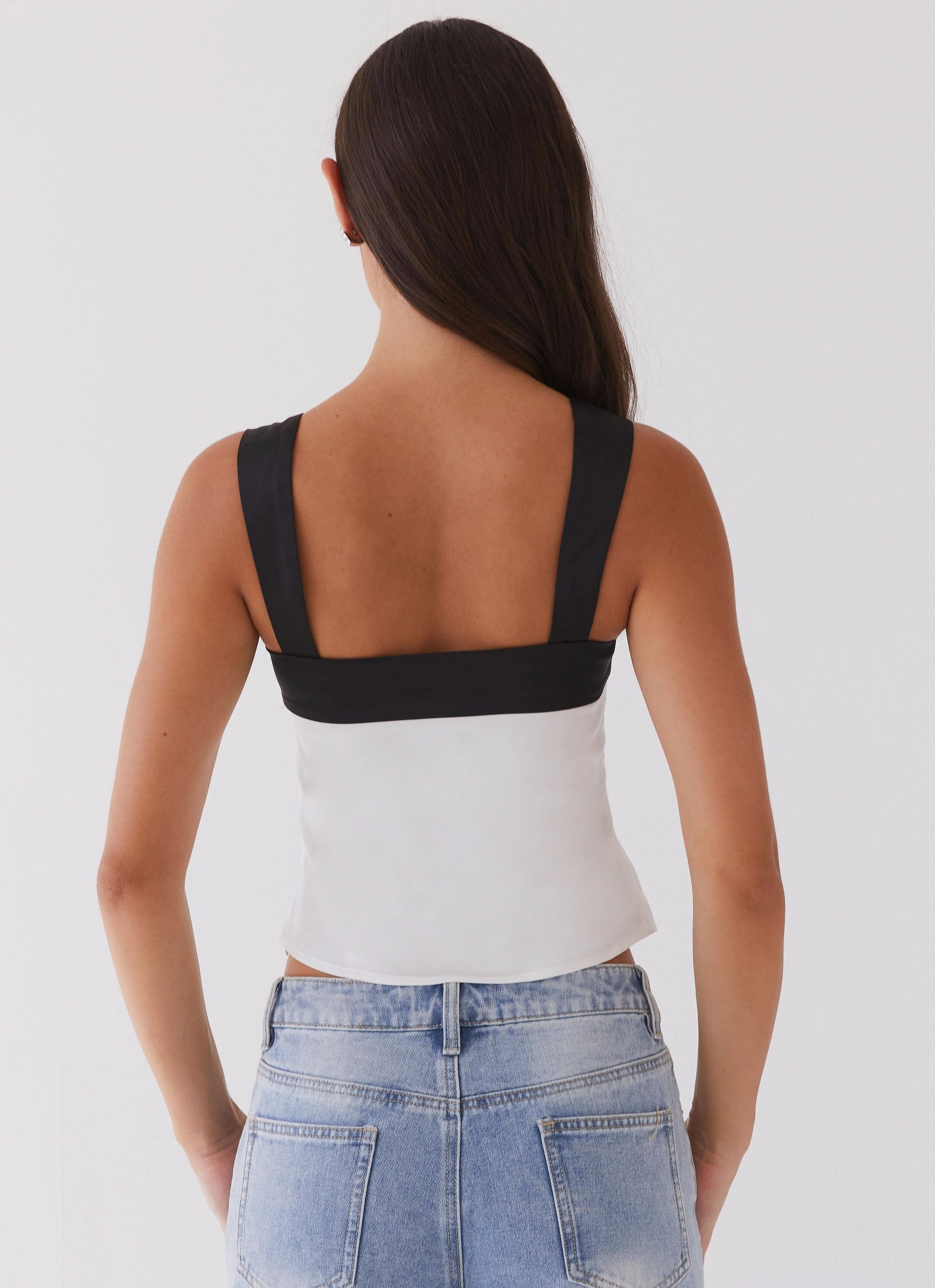 Lylah Satin Top - Noir Pearl HypoallergenicFabric Hidden Zipper Closure