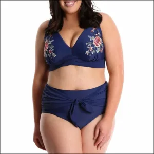 Lysa Women’s Plus Size Barbie Floral Embroidered Bikini Swimsuit 2pc Set 0X 1X 2X 3X
