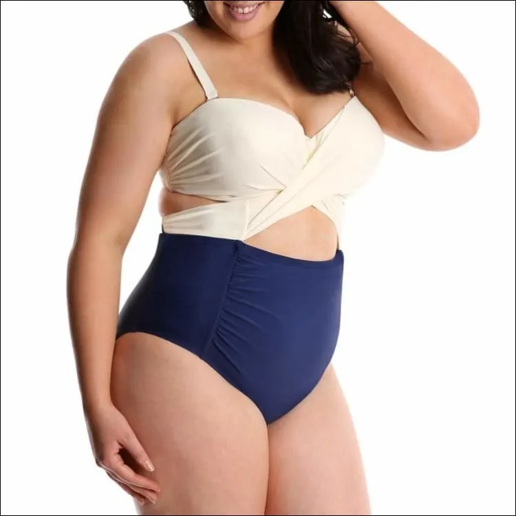 Lysa Women’s Plus Size Carly Twist Front One Piece Swimsuit 0X 1X 2X 3X
