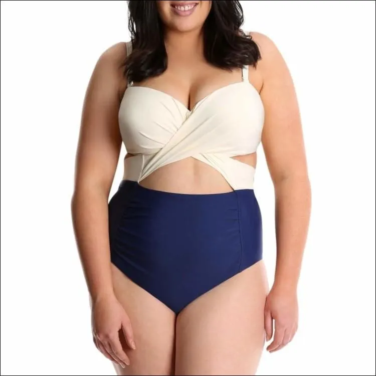 Lysa Women’s Plus Size Carly Twist Front One Piece Swimsuit 0X 1X 2X 3X