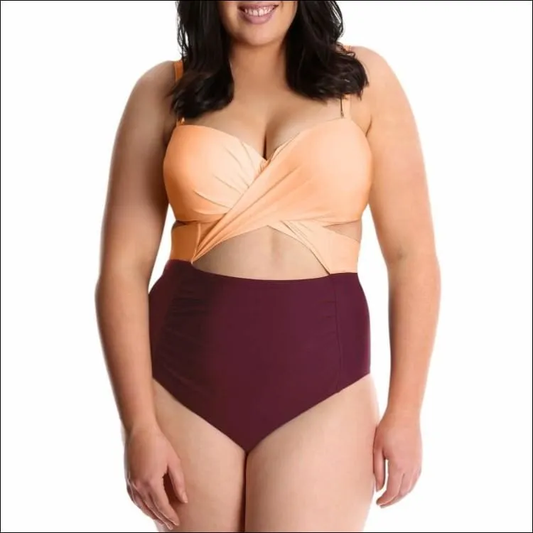 Lysa Women’s Plus Size Carly Twist Front One Piece Swimsuit 0X 1X 2X 3X