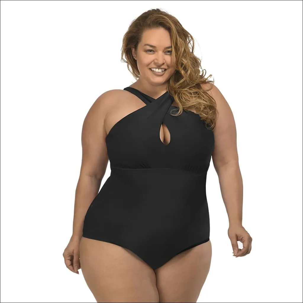 Lysa Women’s Plus Size Kylie Keyhole Floral One Piece Swimsuit 0X 1X 2X 3X