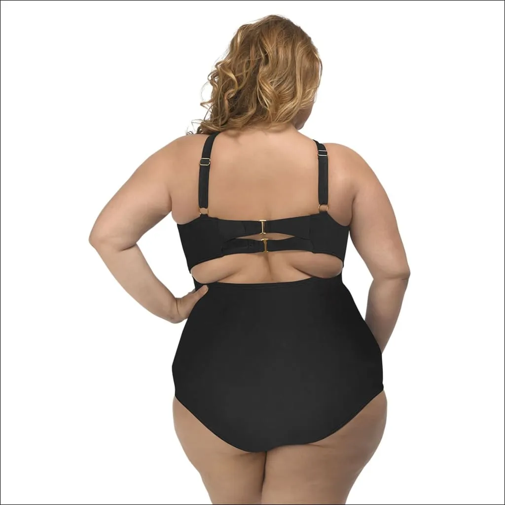 Lysa Women’s Plus Size Kylie Keyhole Floral One Piece Swimsuit 0X 1X 2X 3X