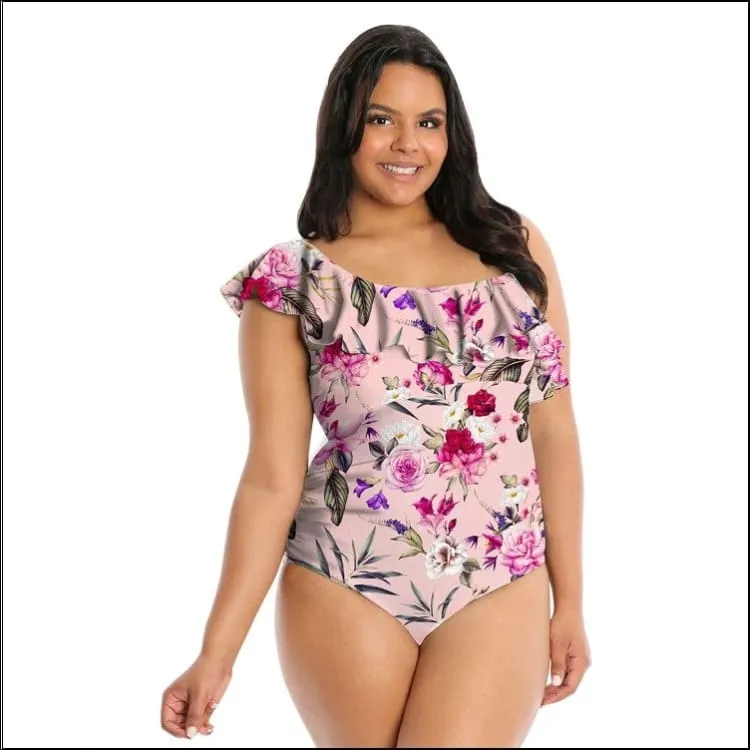 Lysa Women’s Plus Size Raya Ruffle Single Shoulder One Piece Swimsuit 0X 1X 2X 3X