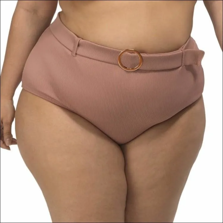 Lysa Women’s Plus Size Ribbed Olivia Bikini Swimsuit 2pc Set 0X 1X 2X 3X