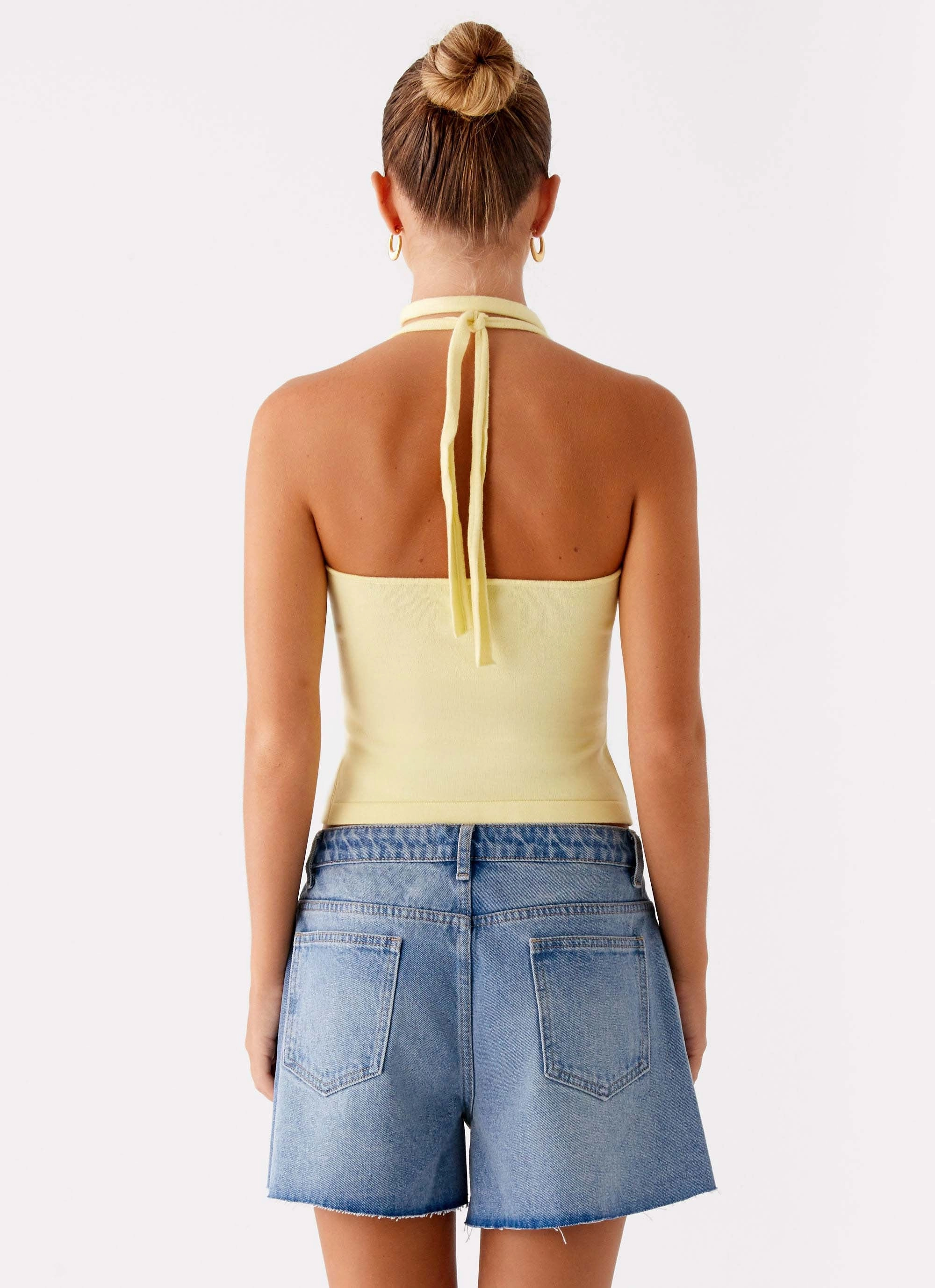 Madden Knit Scarf Top - Yellow Reinforced Stress Points NonChafingEdges