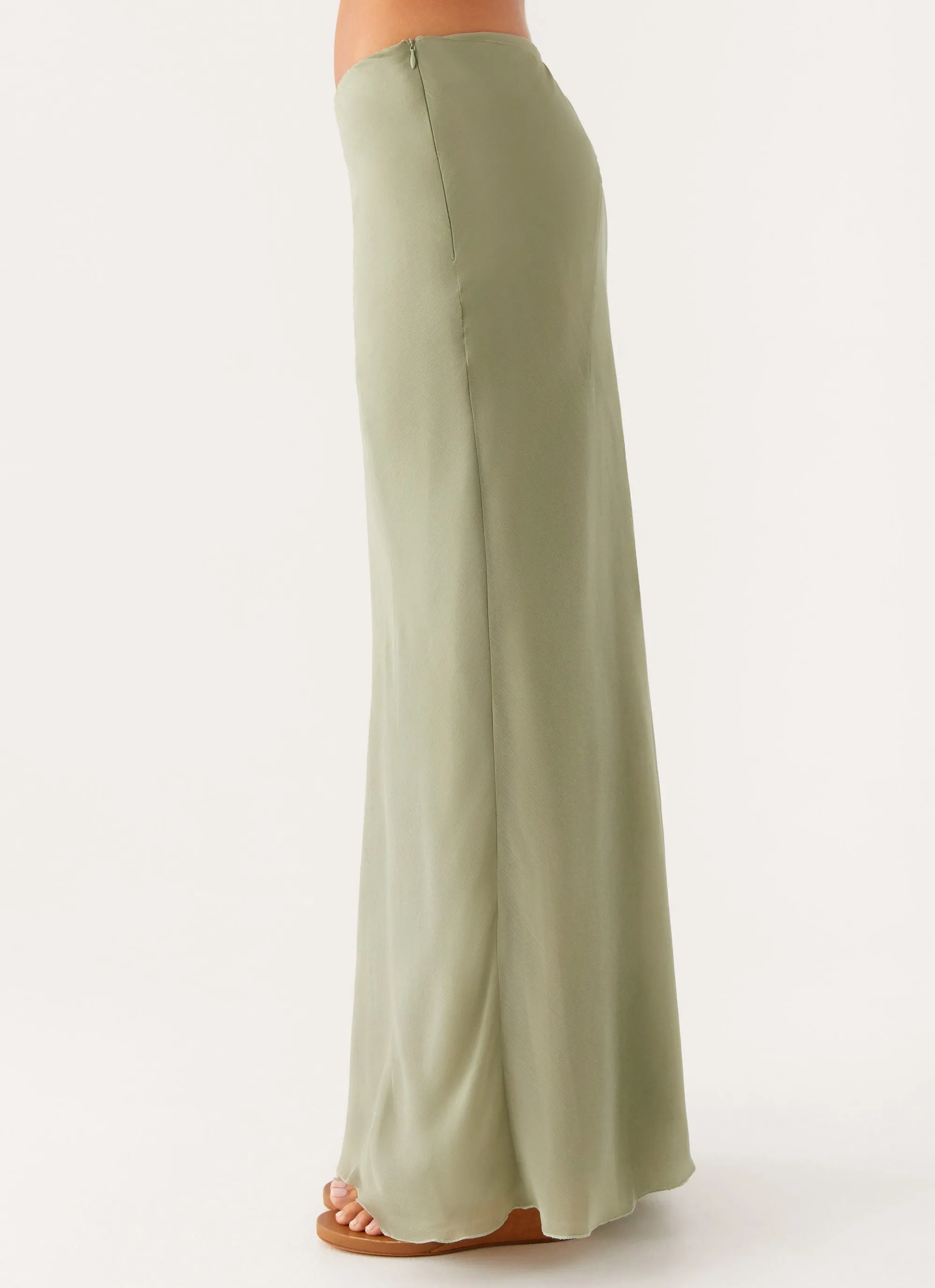 Maddox Maxi Skirt - Sage Weighted Hem