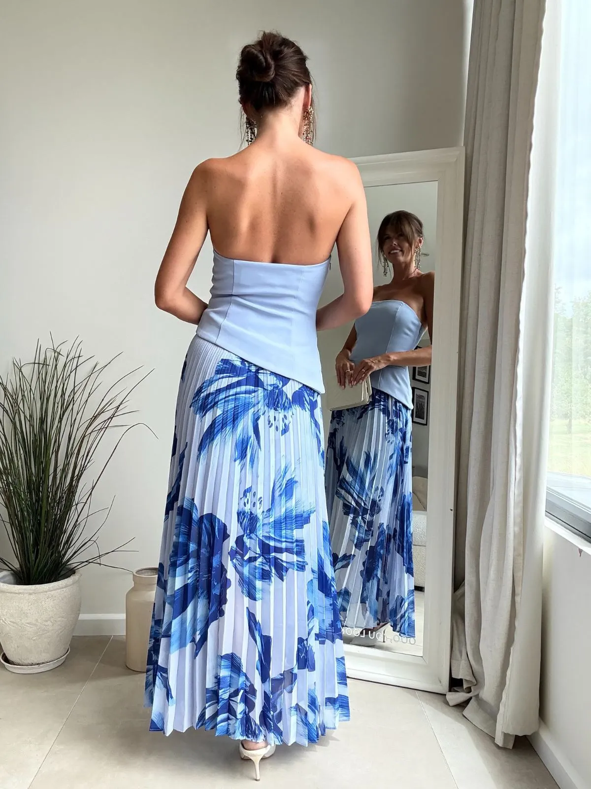 Madelaine Bandeau Dress in Blue Cozy Wearable