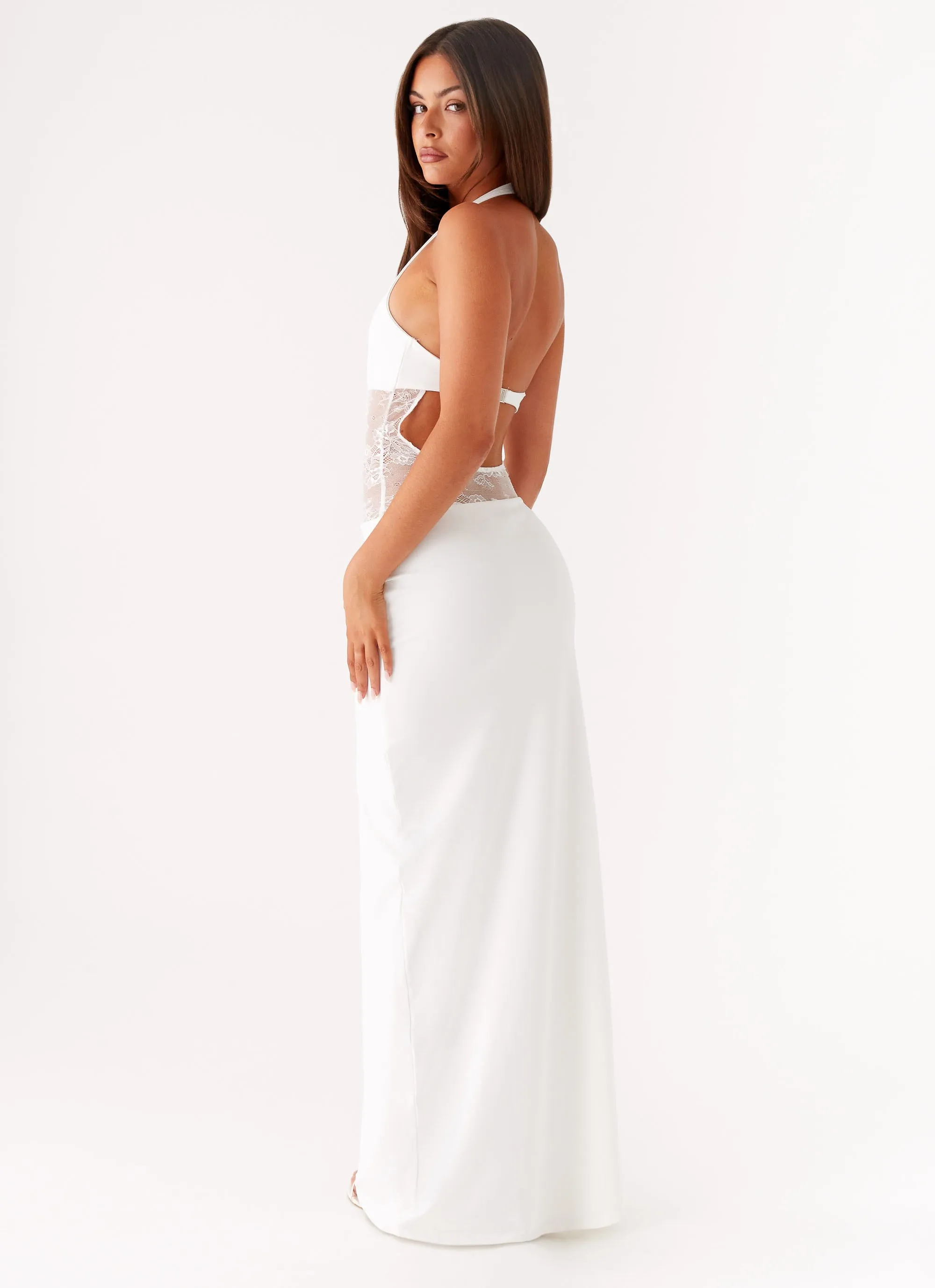 Main Focus Maxi Dress - White Midweight Textile