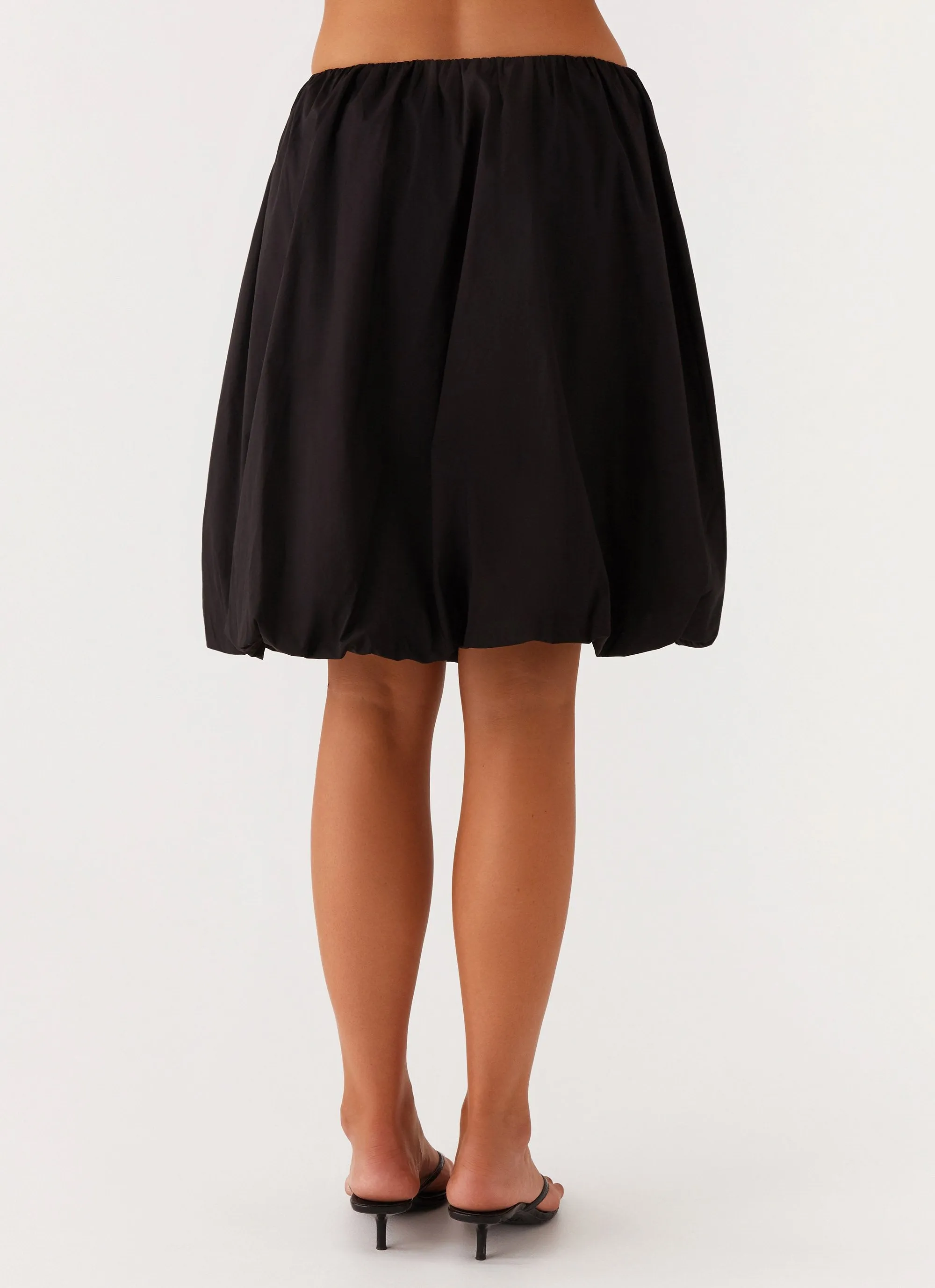 Tailored Cut Make Way Bubble Midi Skirt - Black