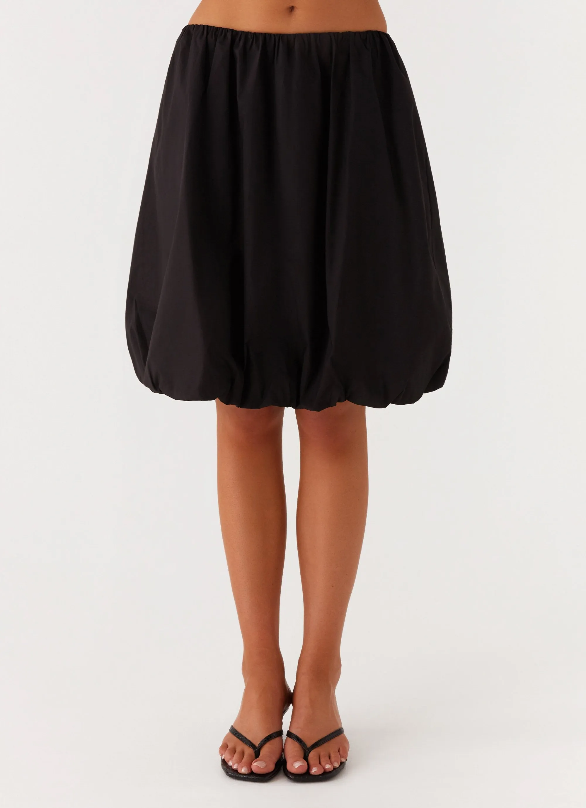 Bold Finish Make Way Bubble Midi Skirt - Black