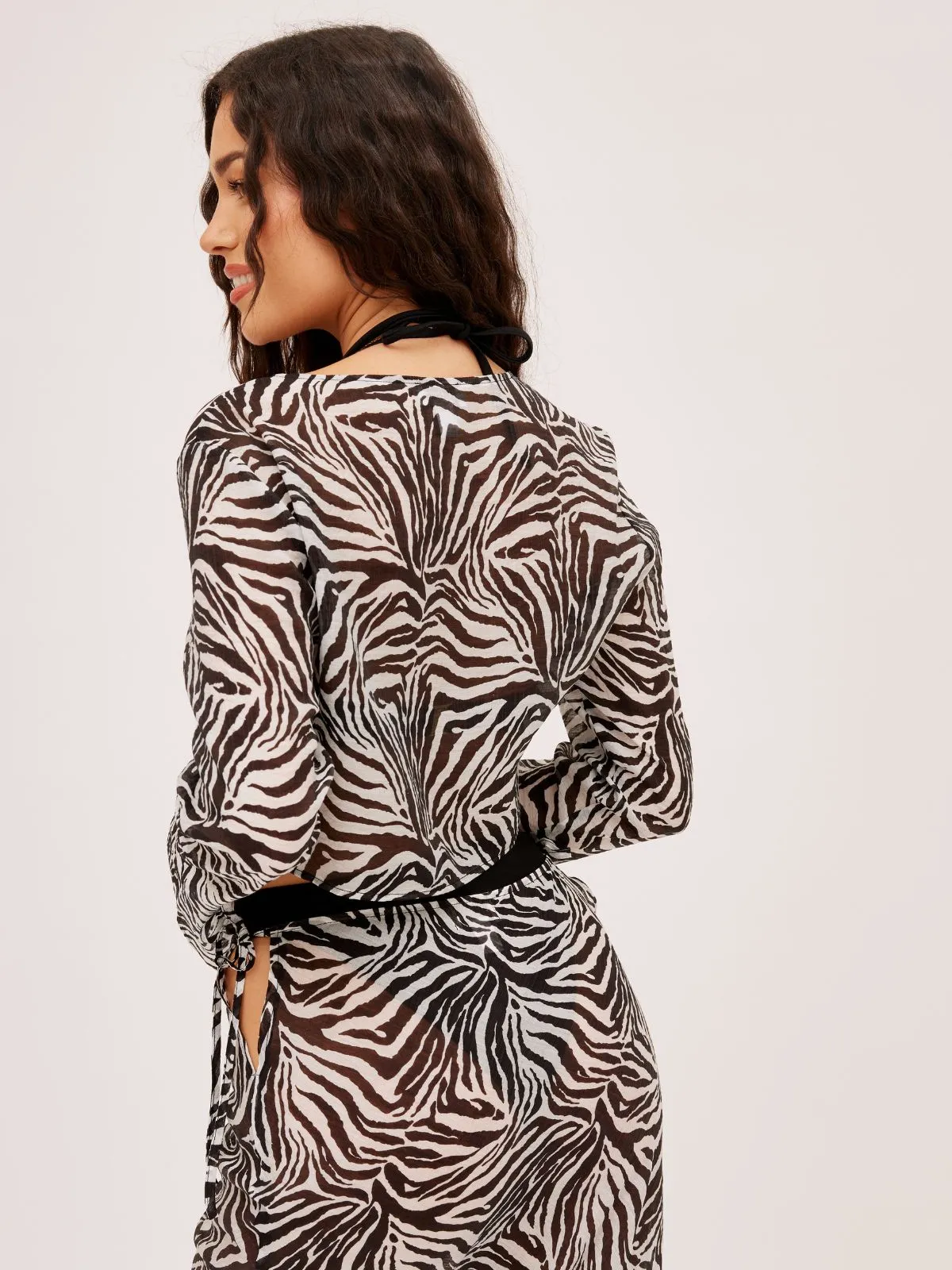 Outdoor Gathering Malibu Sheer Beach Maxi Skirt / Zebra