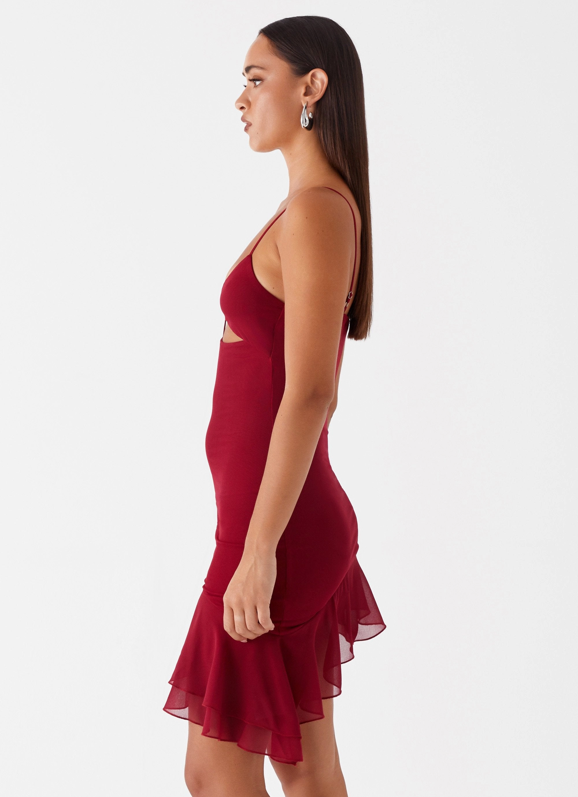 Casual and Comfy Airy Comfort Mallory Mini Dress - Cherry Red