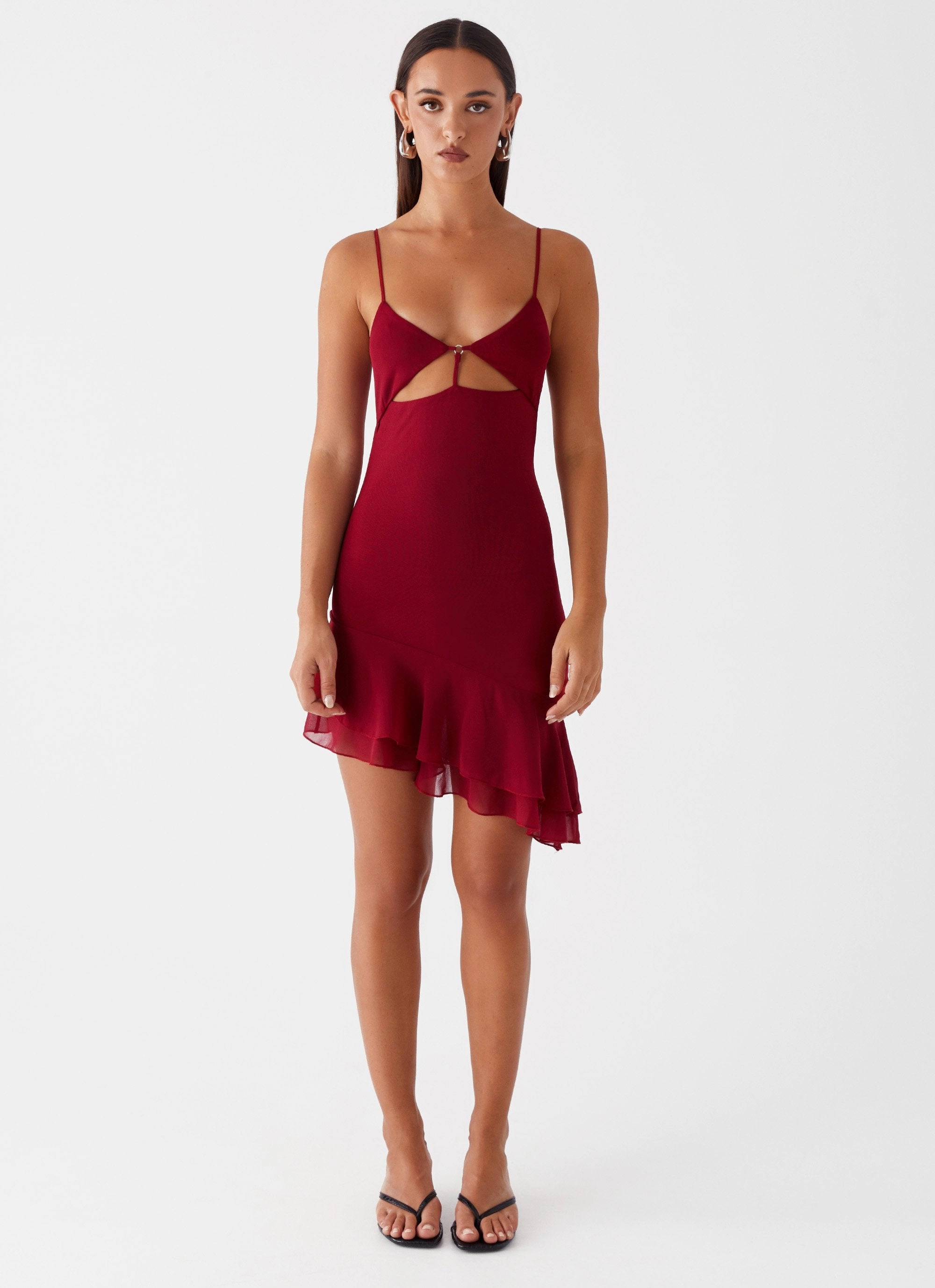 Mallory Mini Dress - Cherry Red Petite friendly Perfect Wearable
