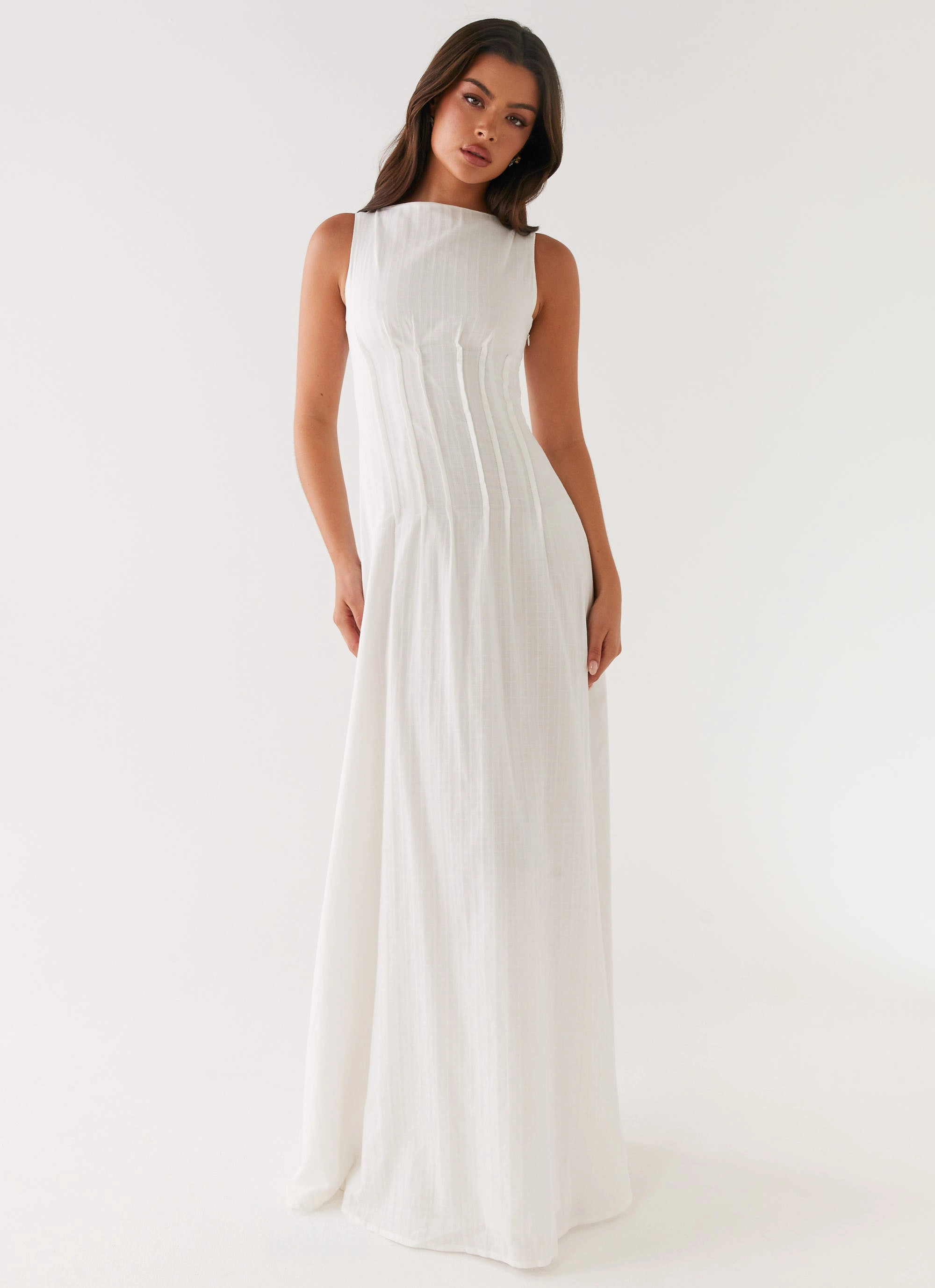 Maloney Maxi Dress - White Polite Vibe