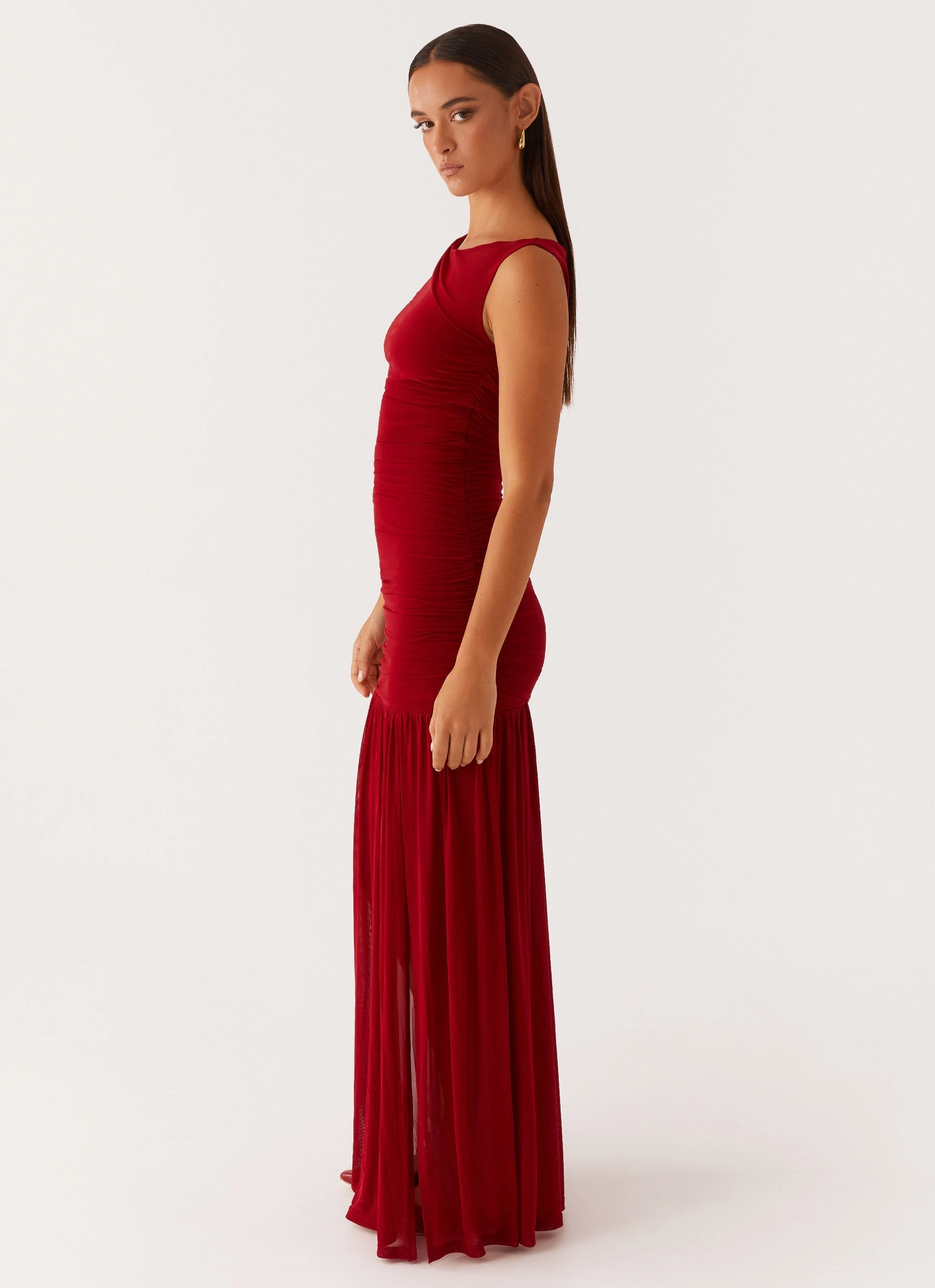 Manon Maxi Dress - Red Subtle Detail
