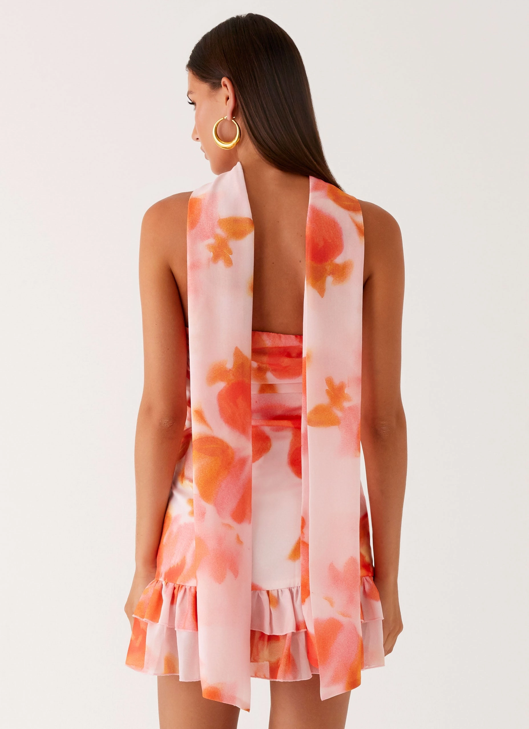 Printed-Fabric Family Joy Manon Scarf Mini Dress - Blushing Blossom
