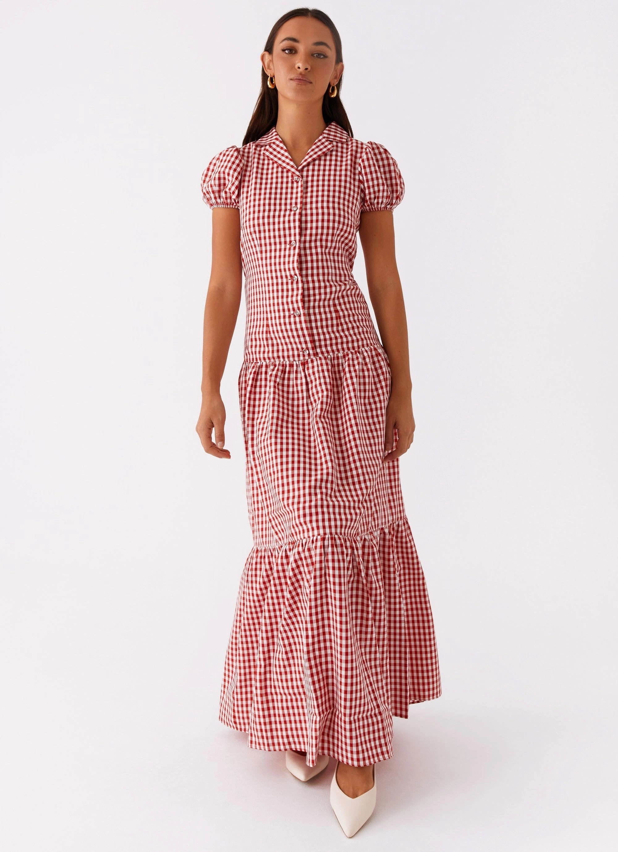 Luxe Wear Verity Maxi Dress - Red Gingham