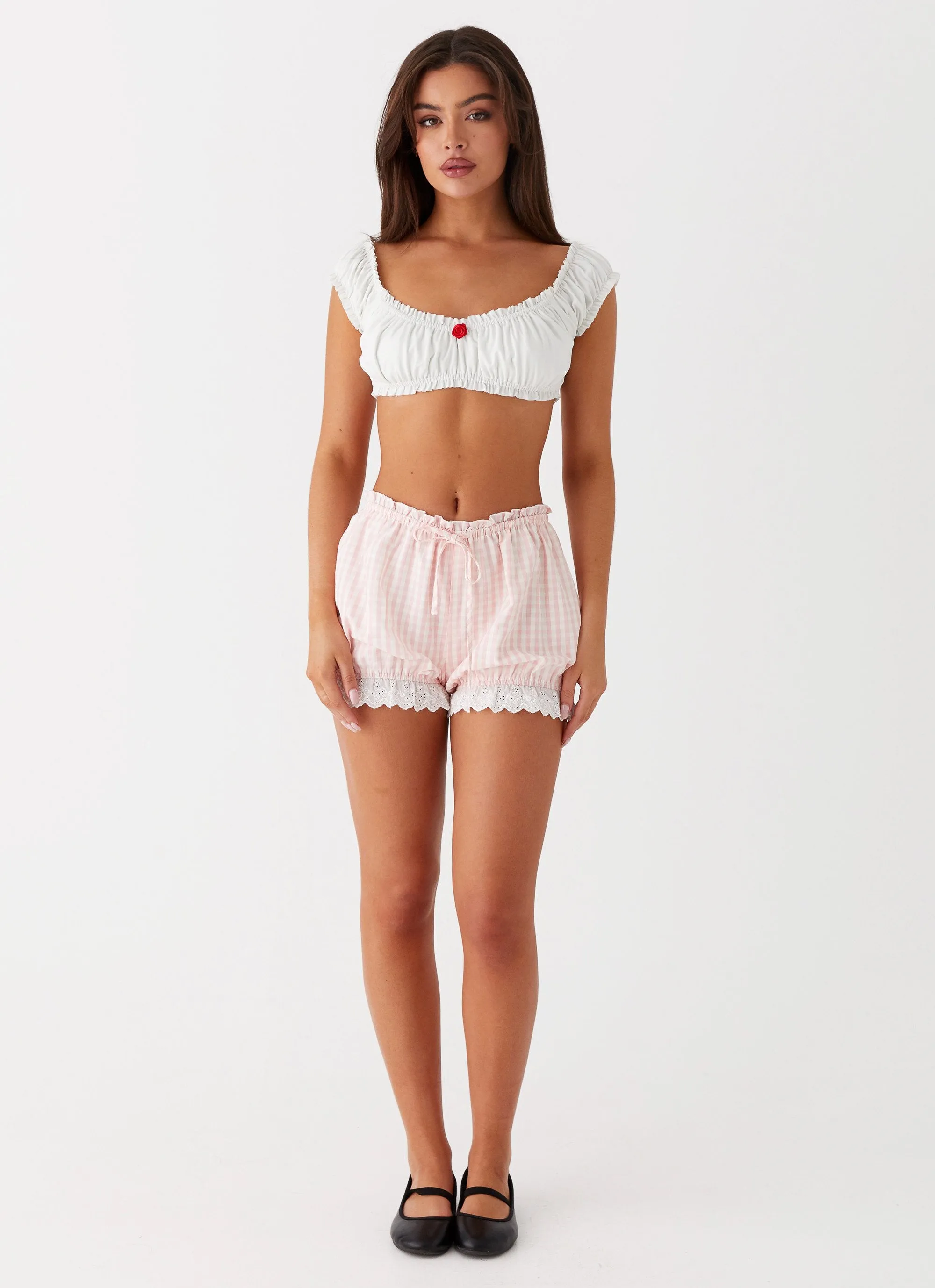 Marcella Crop Top - White Tapered Cut