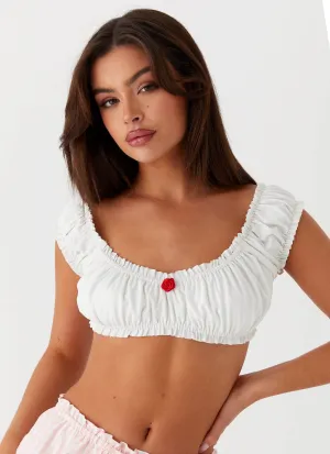 Marcella Crop Top - White NonSlip Grip Marcella Crop Top - White Double Stitched Hems Lightweight Design