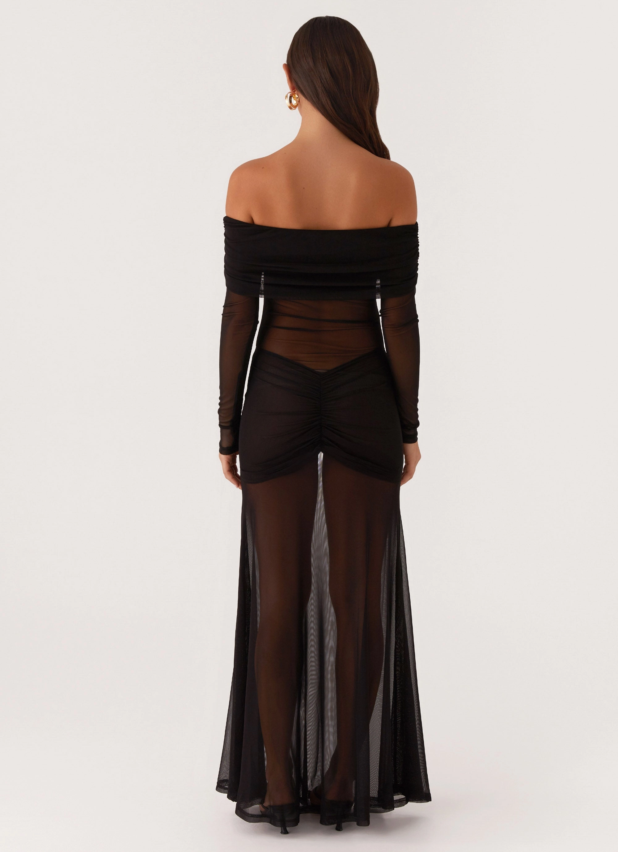 Maren Off Shoulder Maxi Dress - Black Eye Appeal