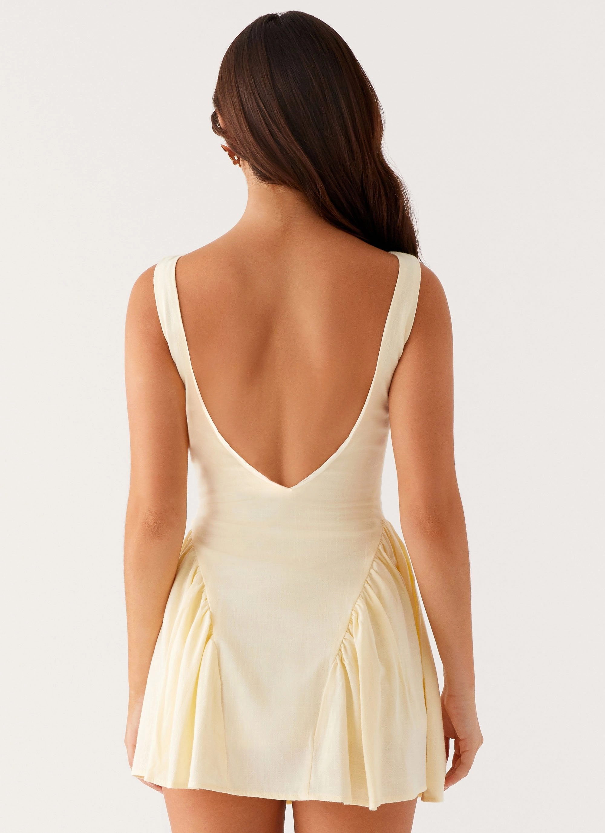 Modern and Feminine Margo Mini Dress - Pale Yellow