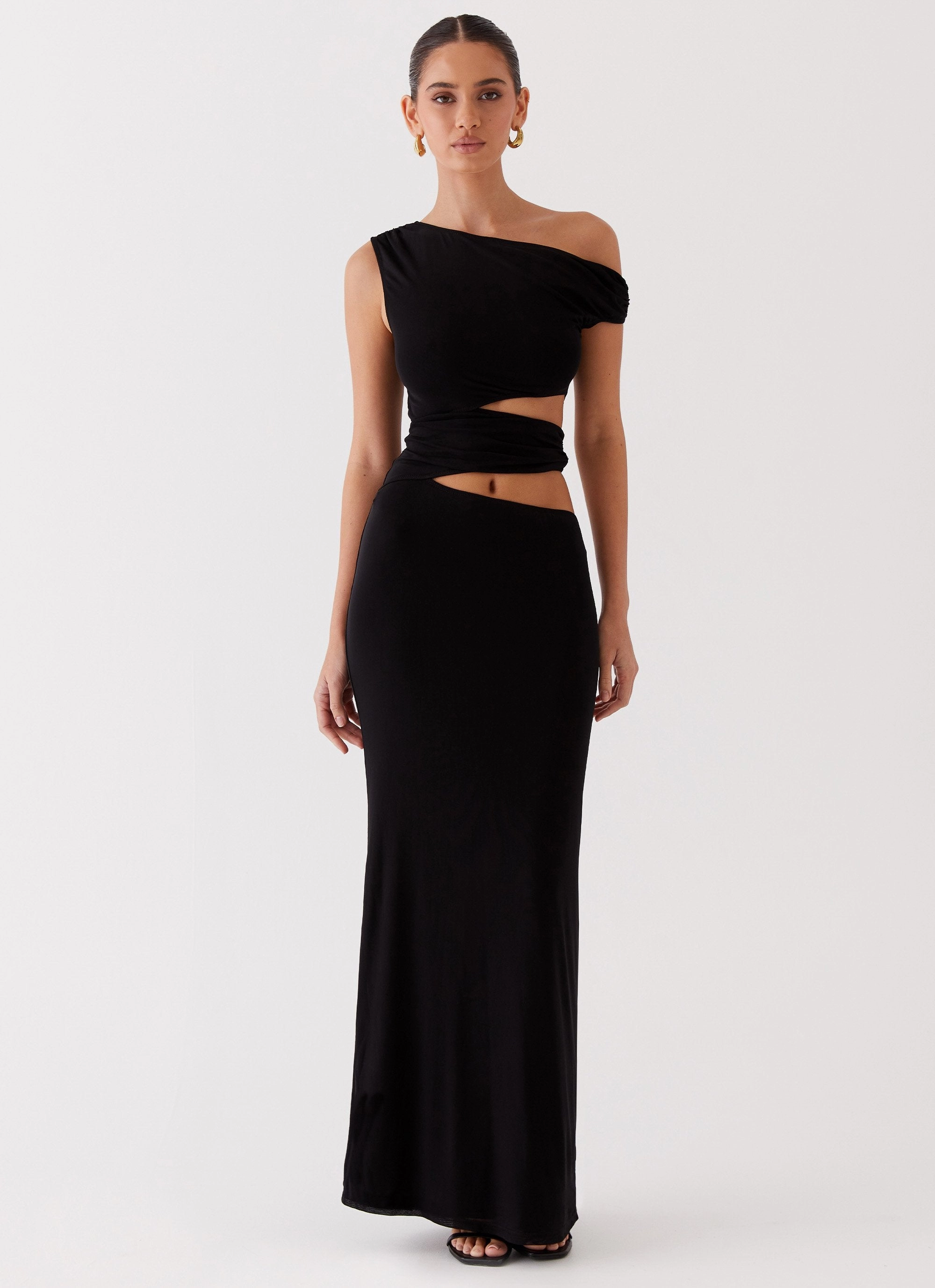 Margot One Shoulder Maxi Dress - Black Daily Movement