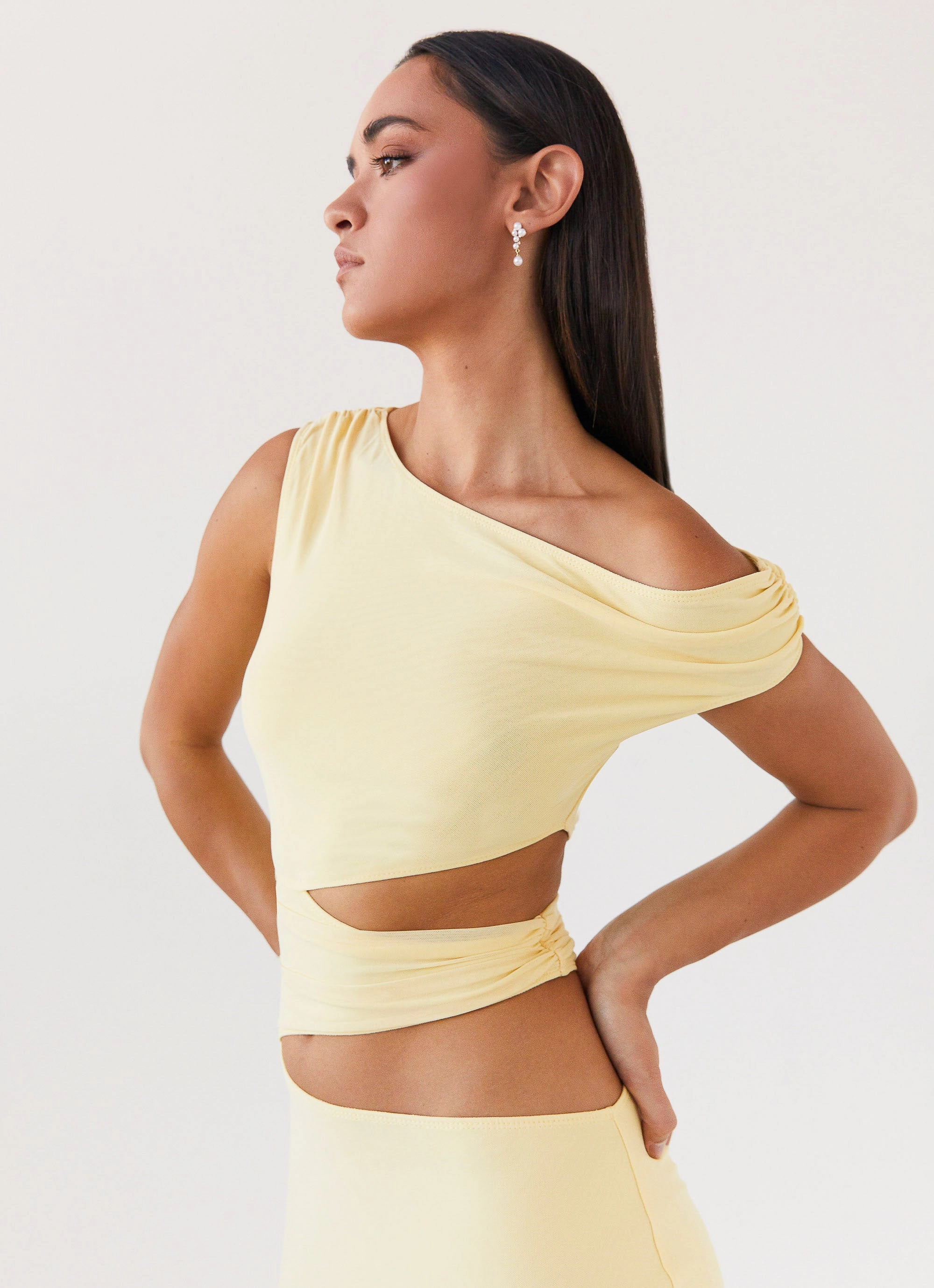 Romantic Mood Margot One Shoulder Maxi Dress - Yellow