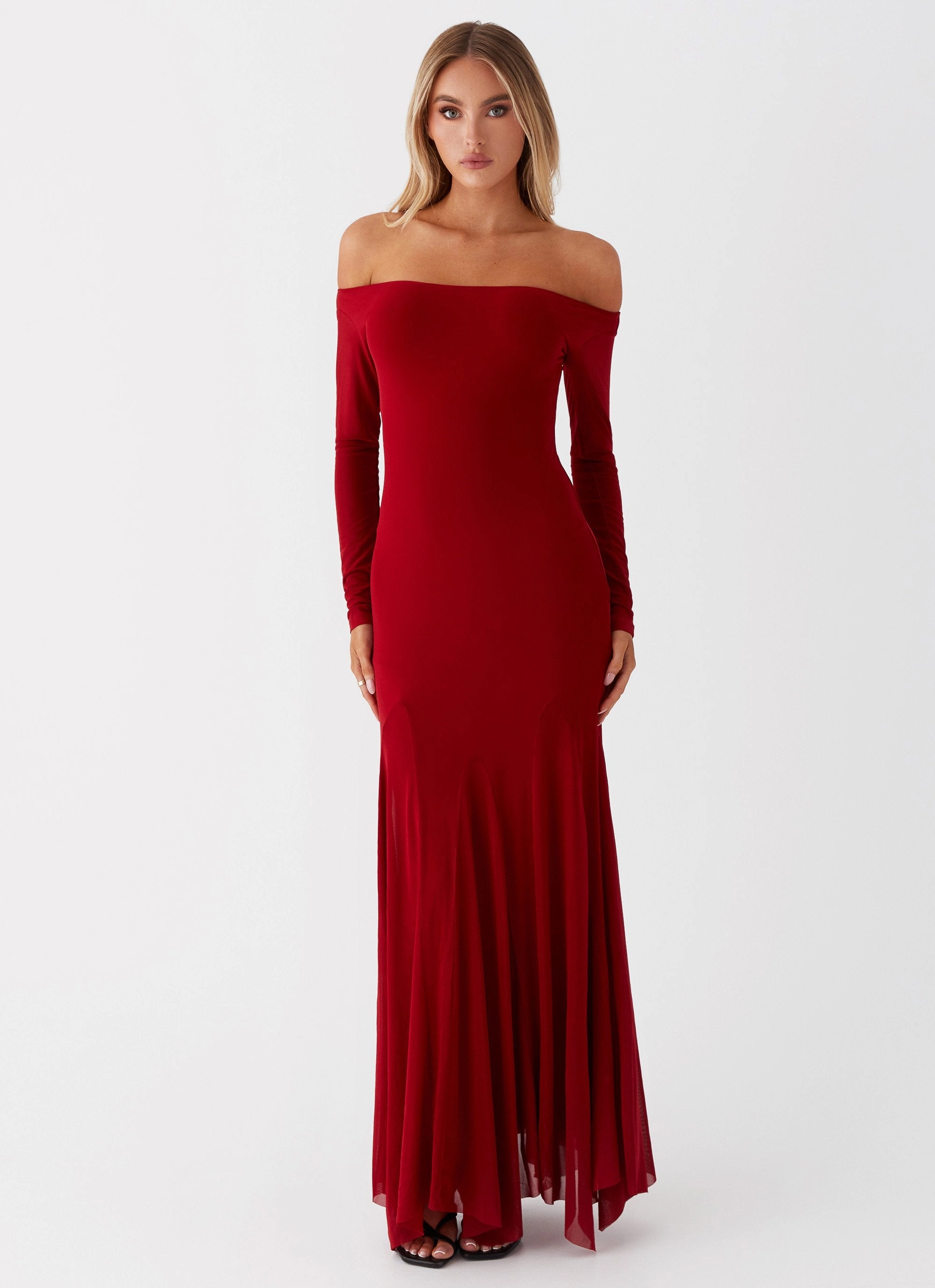 Tailored Elegance Timeless office dress Maribel Maxi Dress - Red