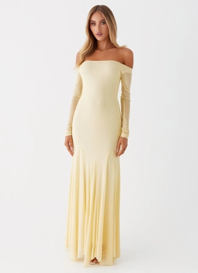 Maribel Maxi Dress - Yellow Versatile dress for layering