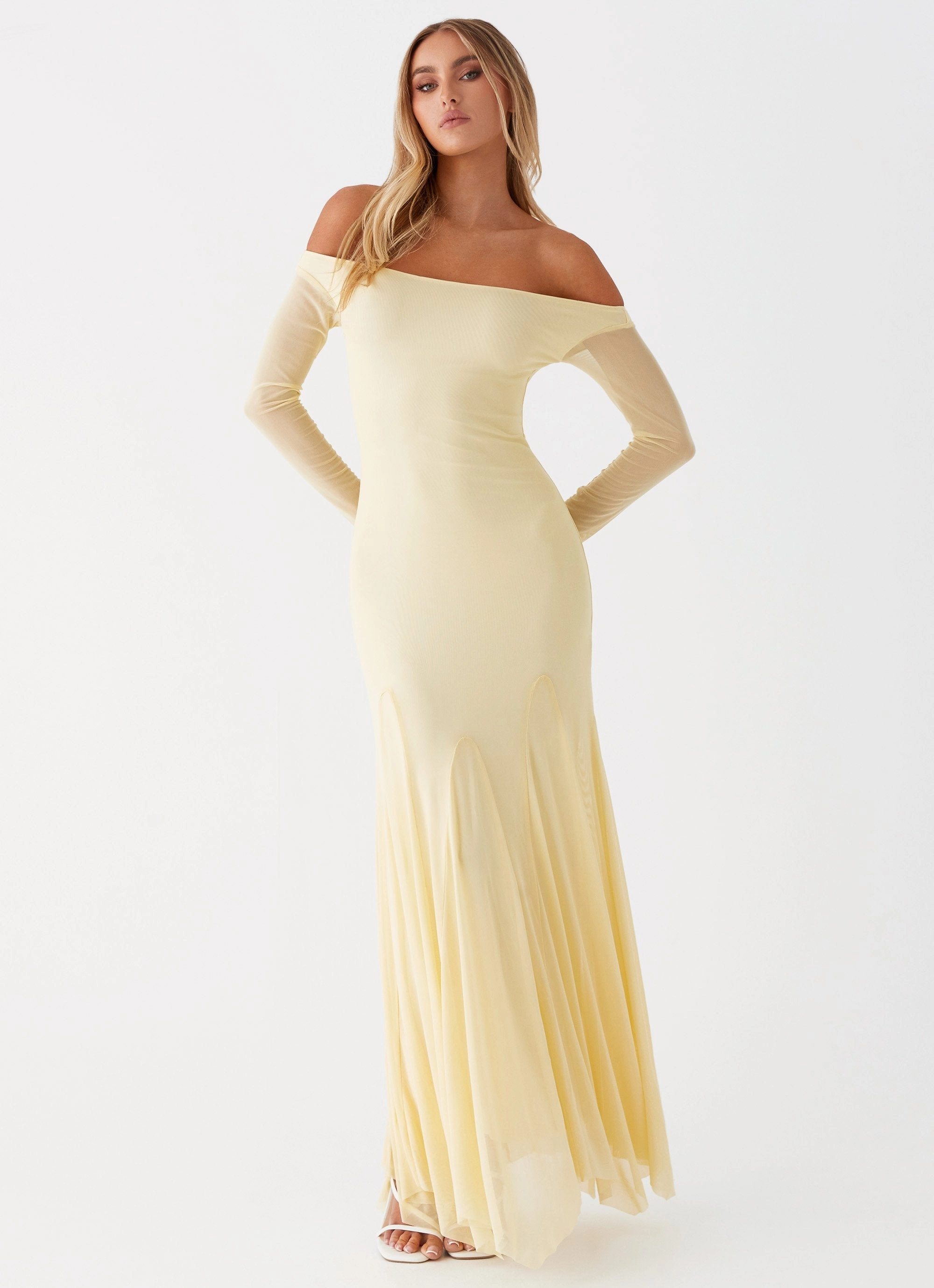 Flowing Lines Maribel Maxi Dress - Yellow