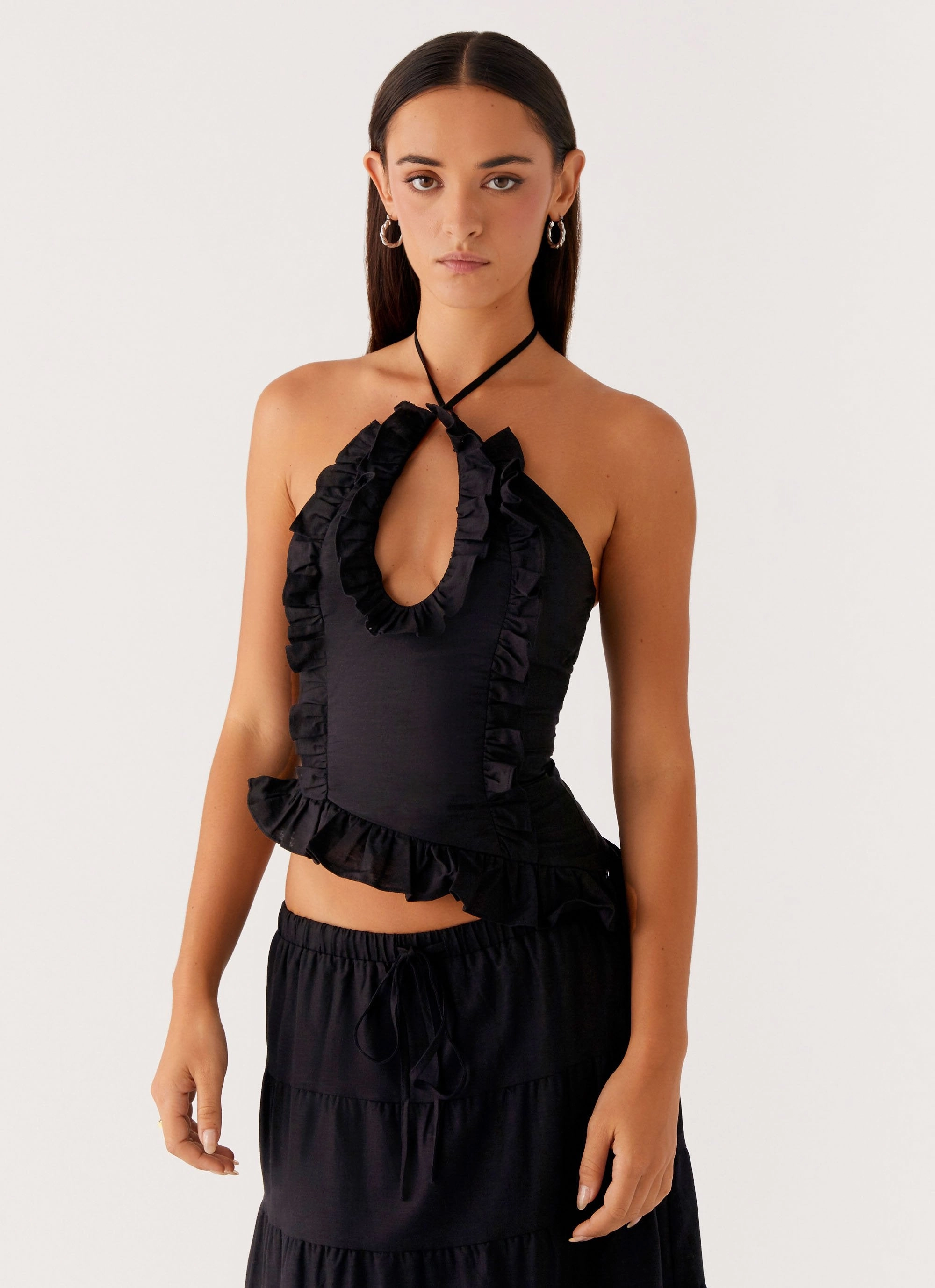 Eco Friendly Blend Mariella Linen Top - Black