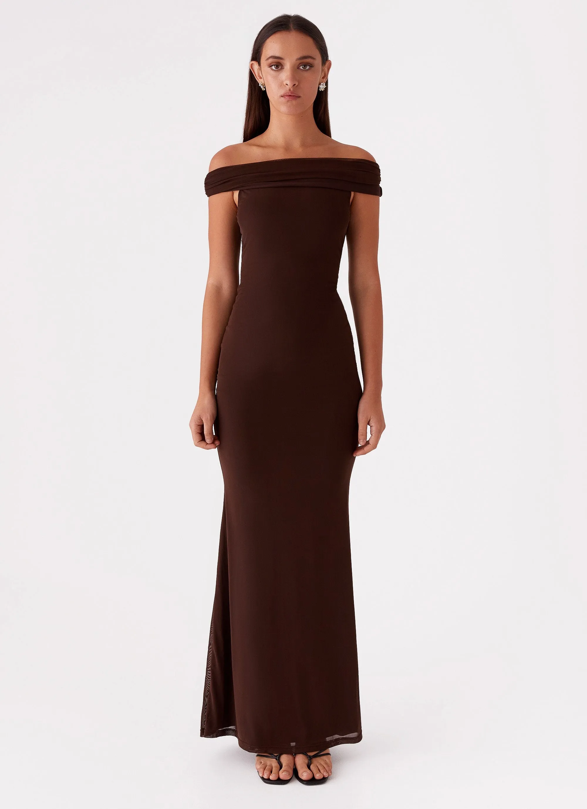 Marilyn Maxi Dress - Chocolate Casual Wear Dynamic Design