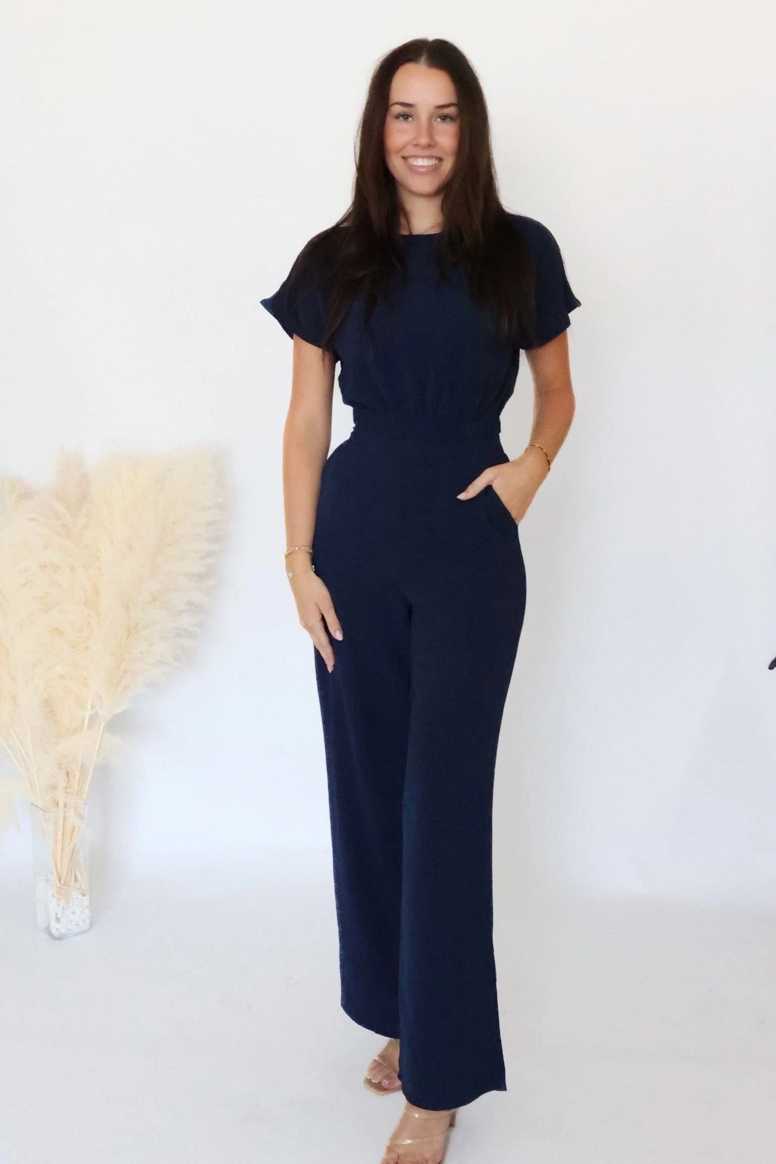 Slim Silhouette Market Find Top- Navy (FINIAL SALE)