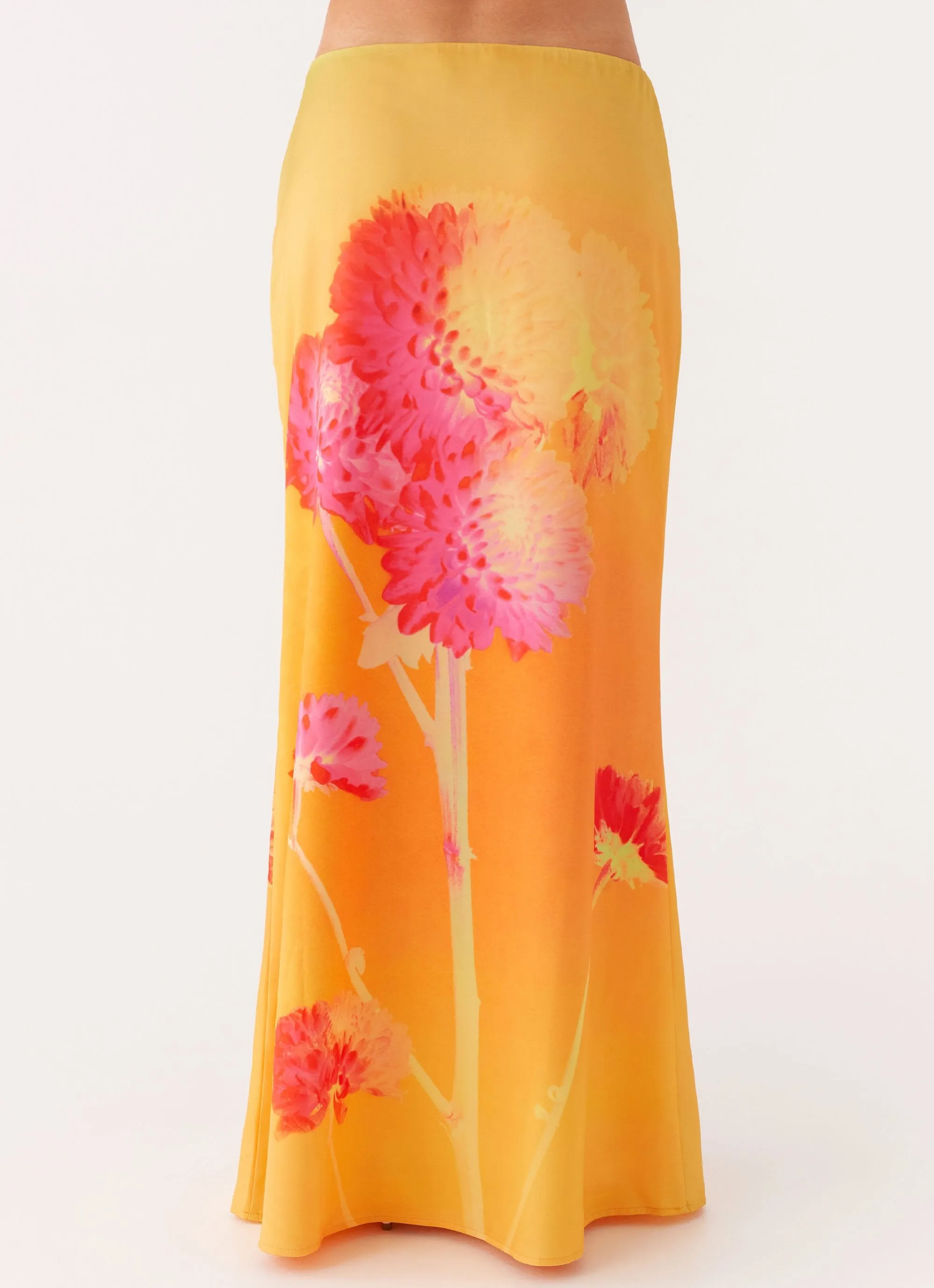 Marrakesh Maxi Skirt - Orange Floral All Day Fit